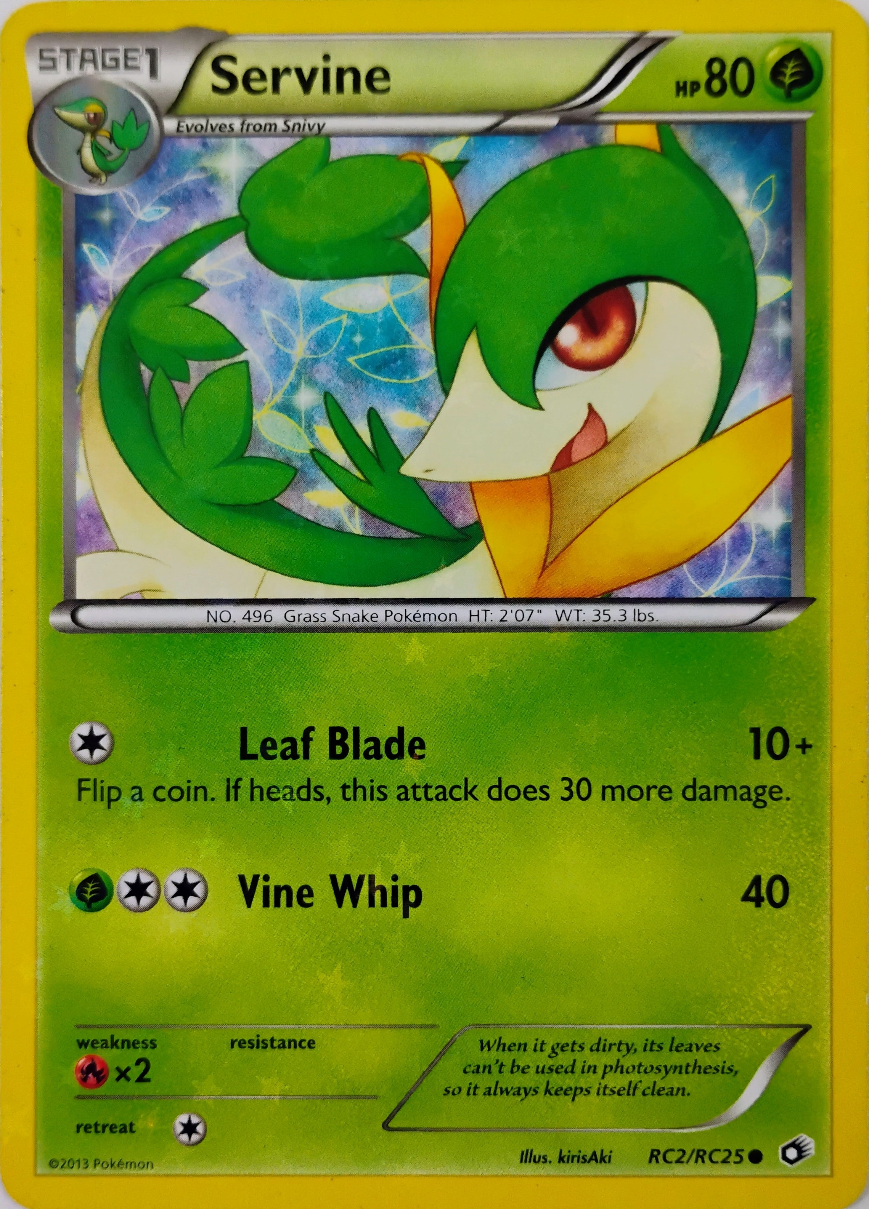 Pokémon tcg Servine Rc2/Rc25 Holo
