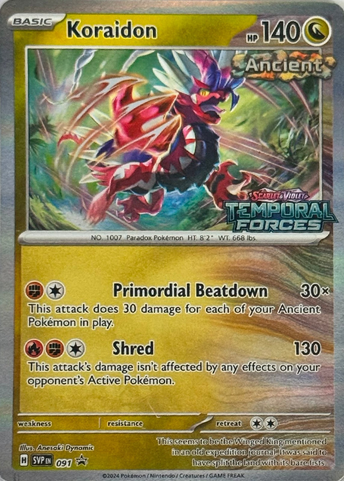 Pokémon Tcg Koraidon 091  (Temporal Forces)