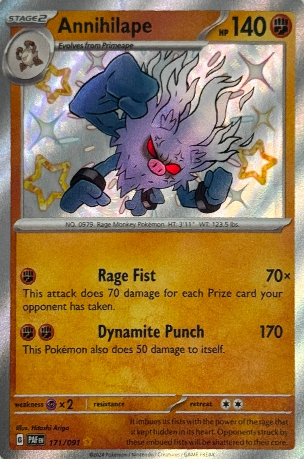 Pokémon Tcg Annihilape 171/091 Shiny