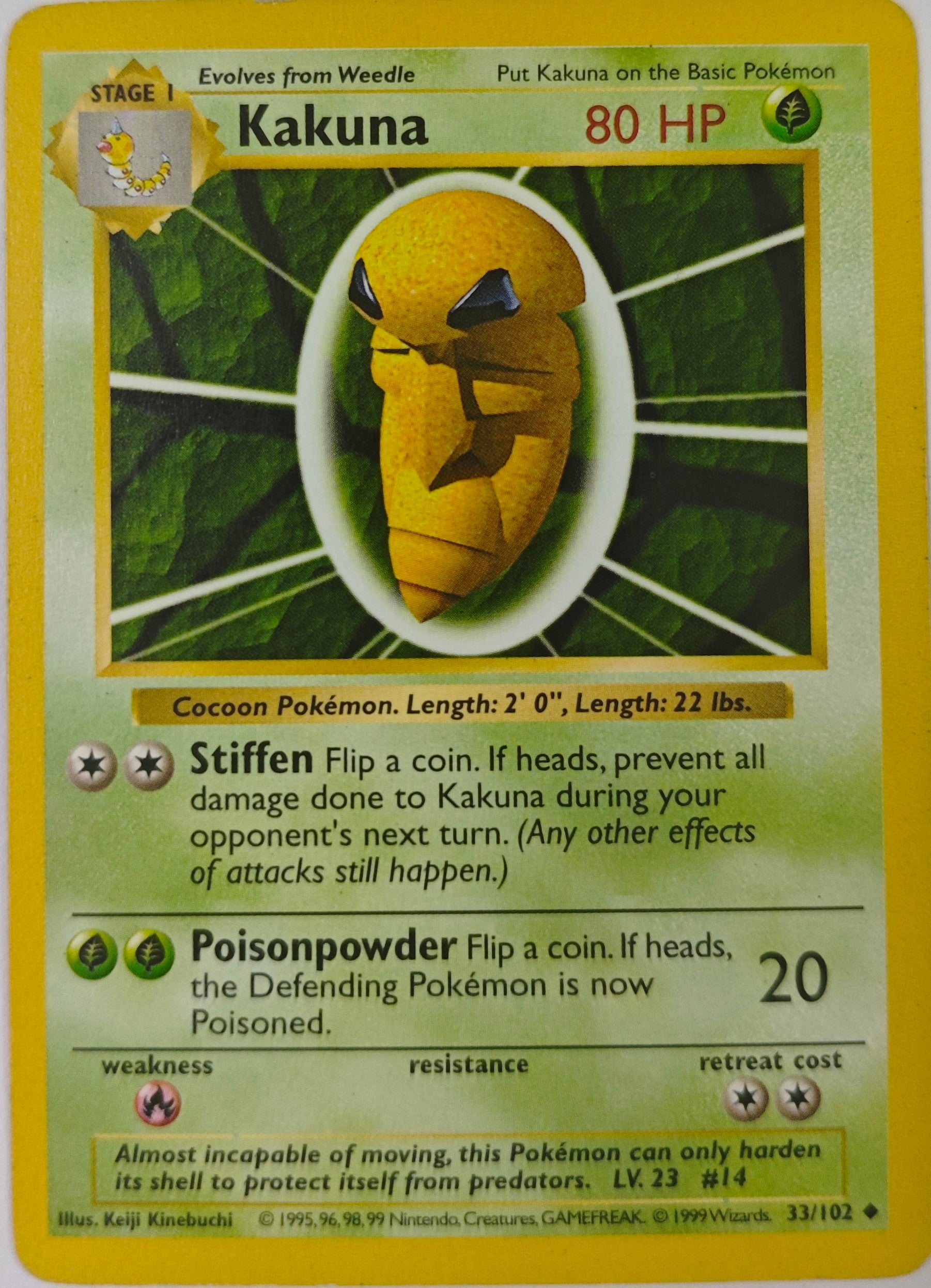 Pokémon Tcg Kakuna 33/102 (Shadowless)