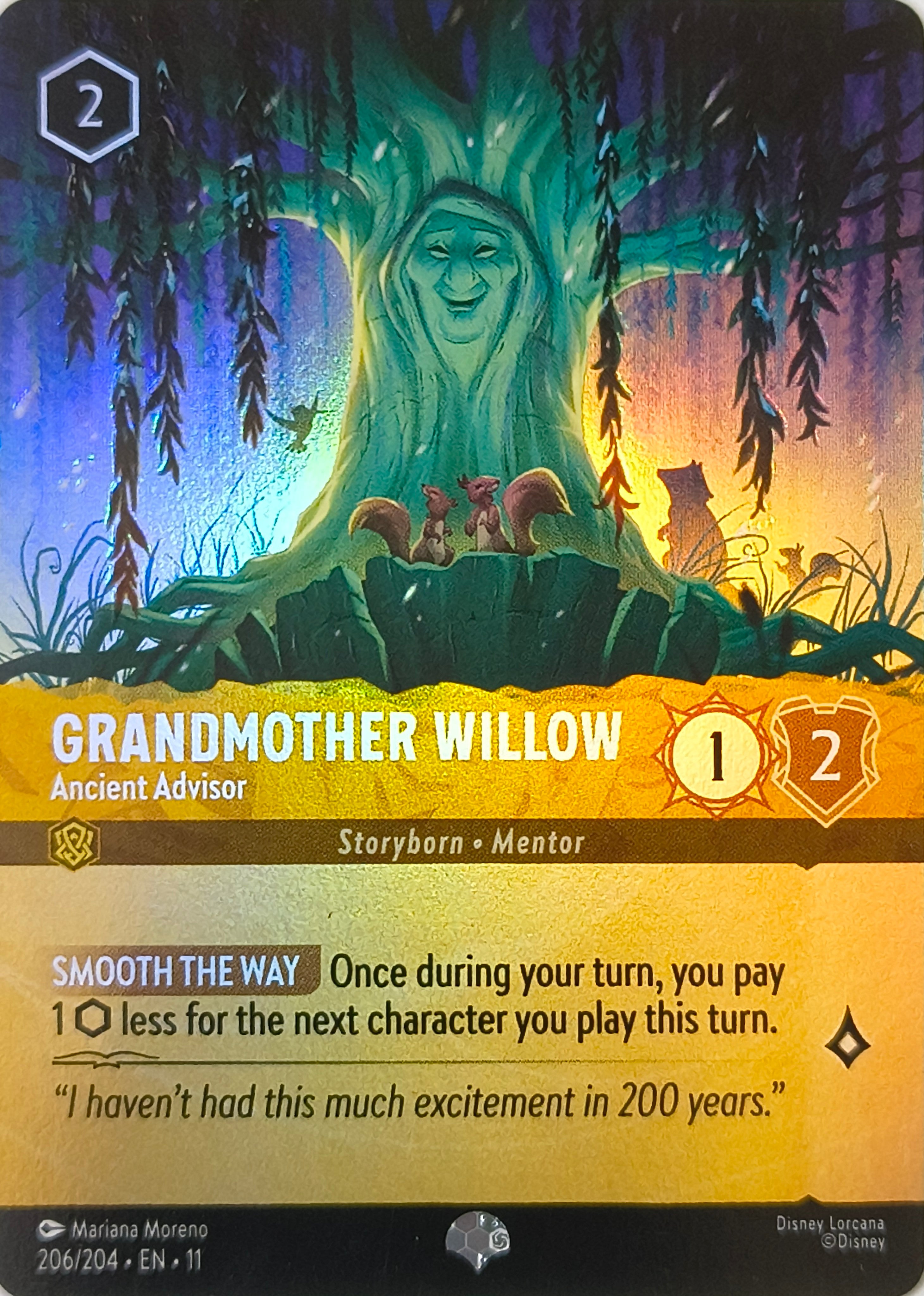 Disney Lorcana Grandmother Willow 206/204 Epic Foil