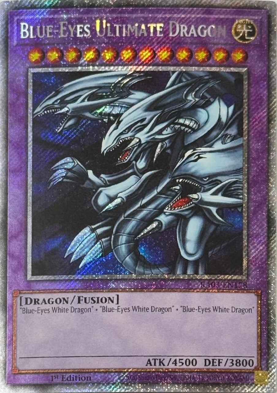 Yugioh! Blue Eyes Ultimate Dragón RA03-EN178 1st Edition Platinum