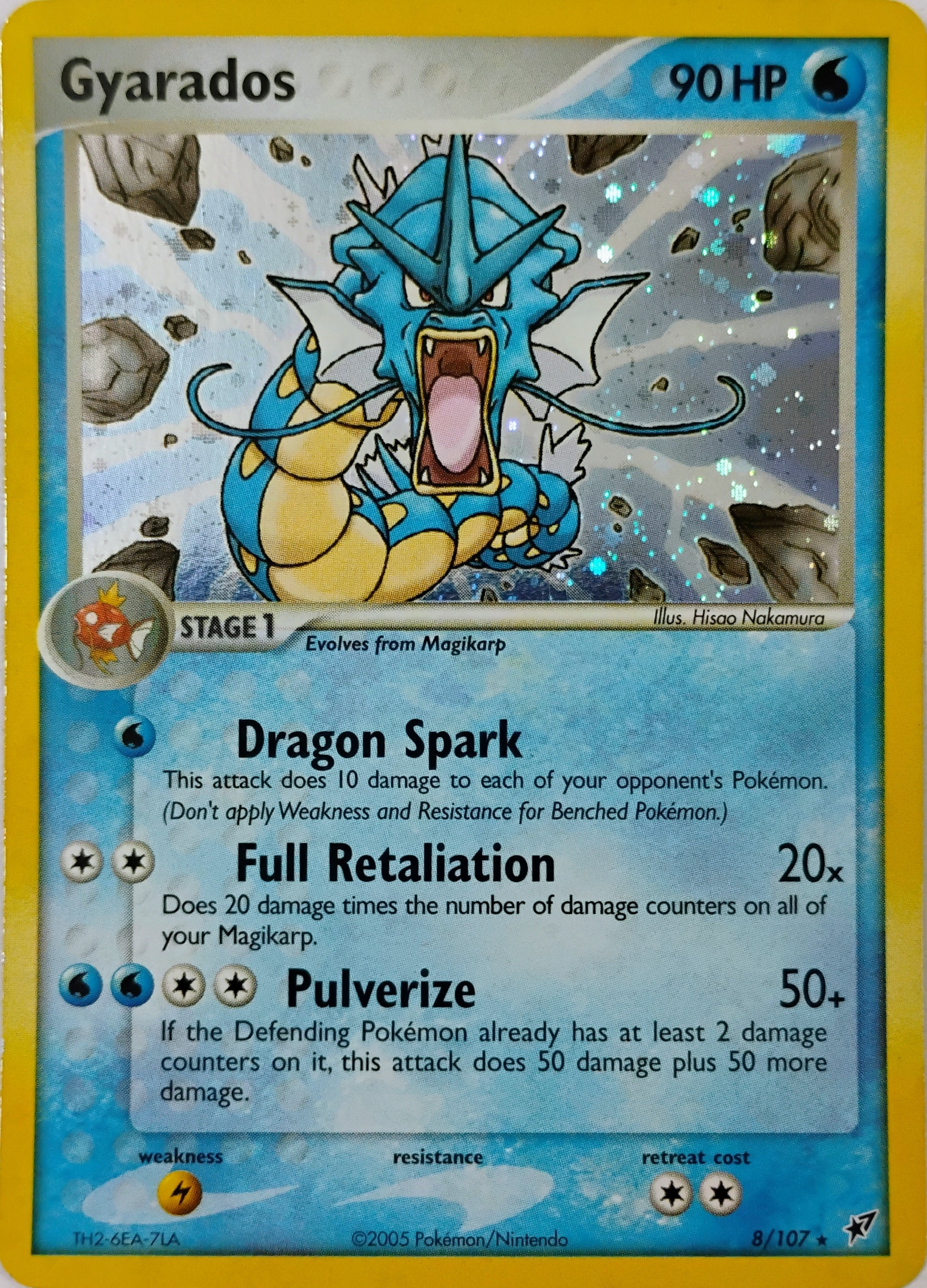 Pokémon tcg Gyarados 8/107 Holo Cosmo