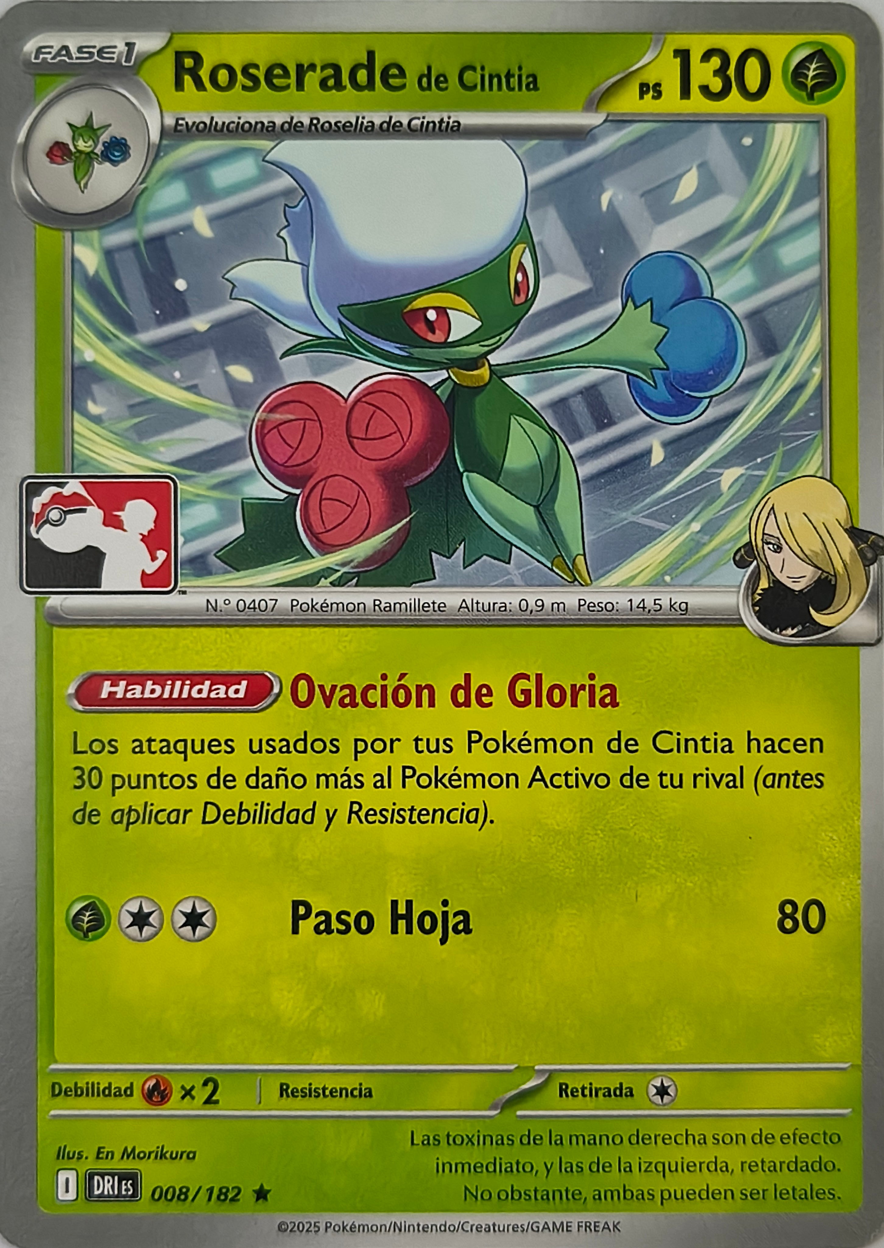 Pokémon tcg Roserade De Cintia 008/182 (Liga) (Español)