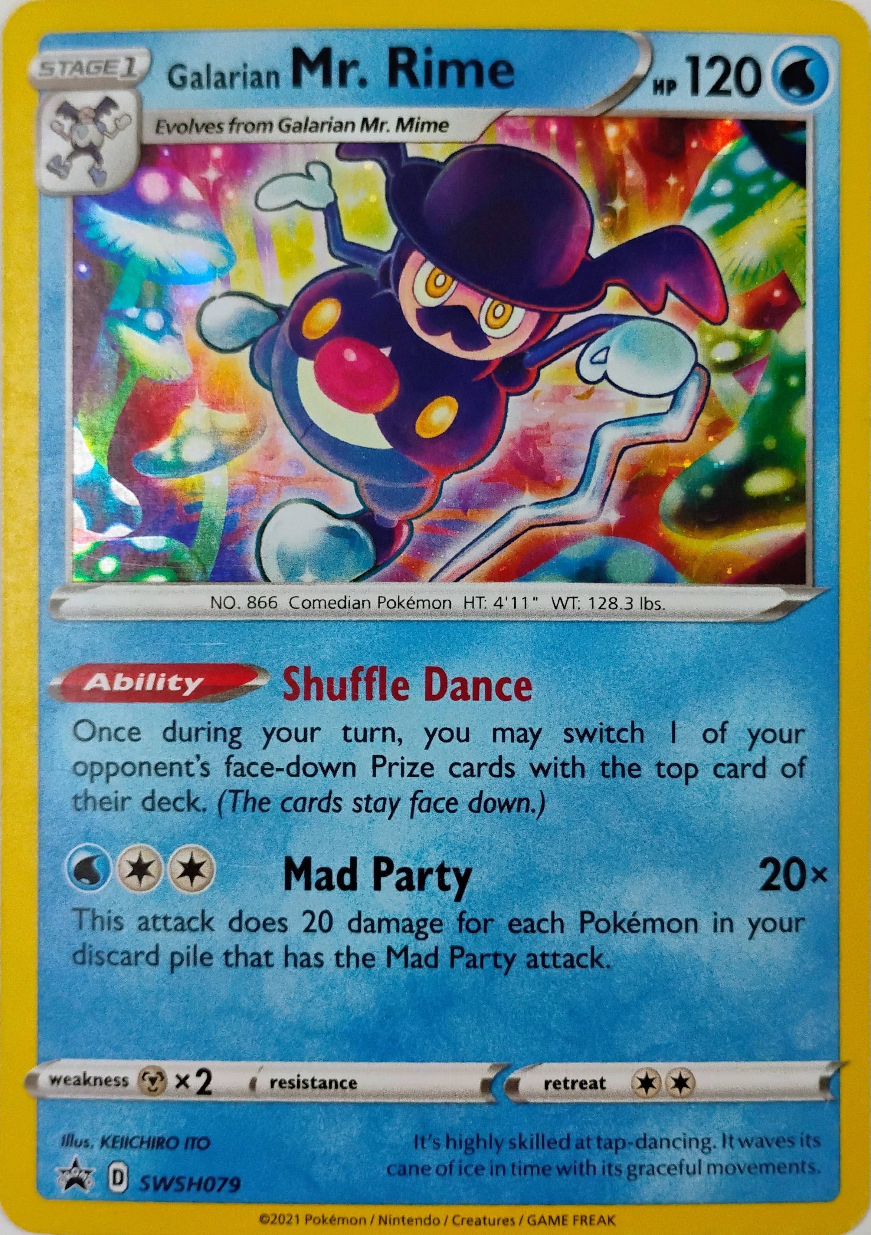 Pokémon tcg Galarian Mr. Rime Swsh079 Holo