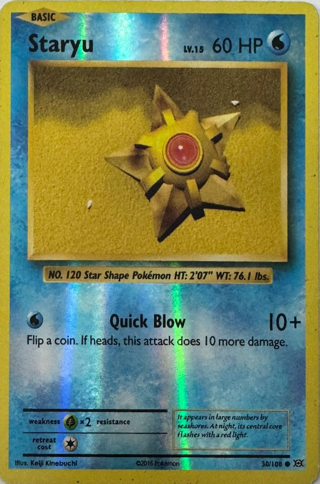Pokémon tcg Staryu 30/108 Reverse