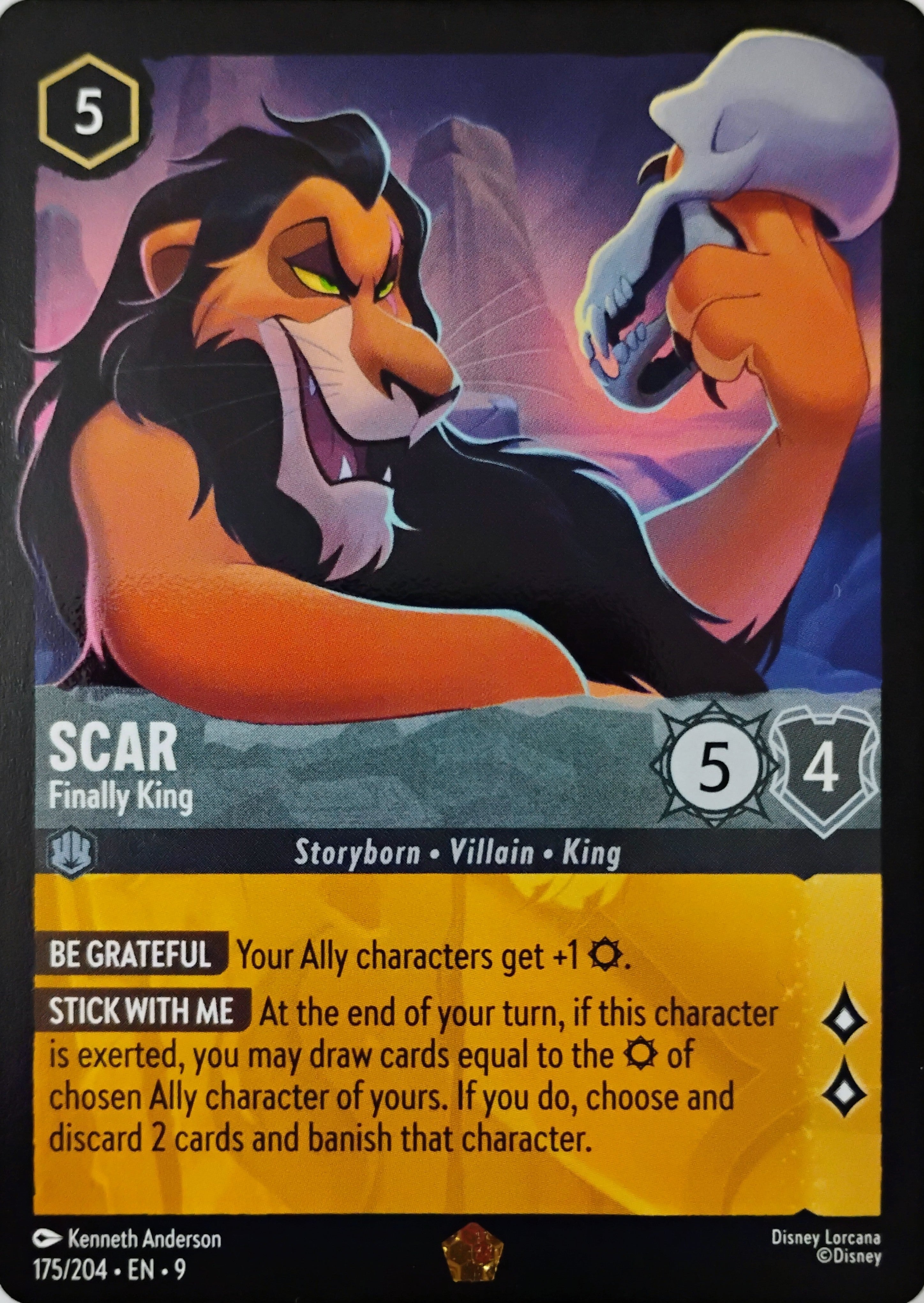 Disney Lorcana Scar 175/204 Bordless