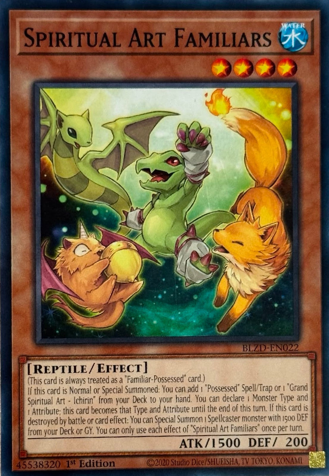 Yugioh! Spiritual Art Familiars BLZD-EN022 1st Edition