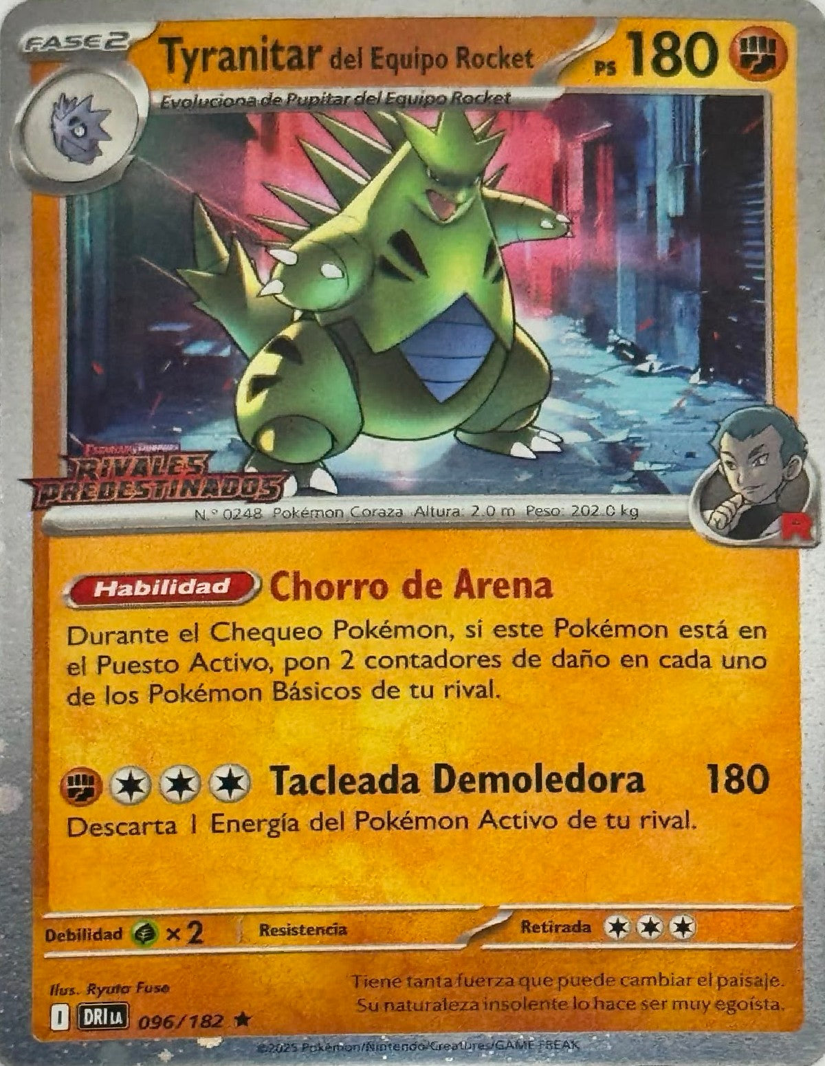 Pokémon Tyranitar Del equipo Rocket 096/182 Holo Cosmo (Rivales Predestinados) (Español)