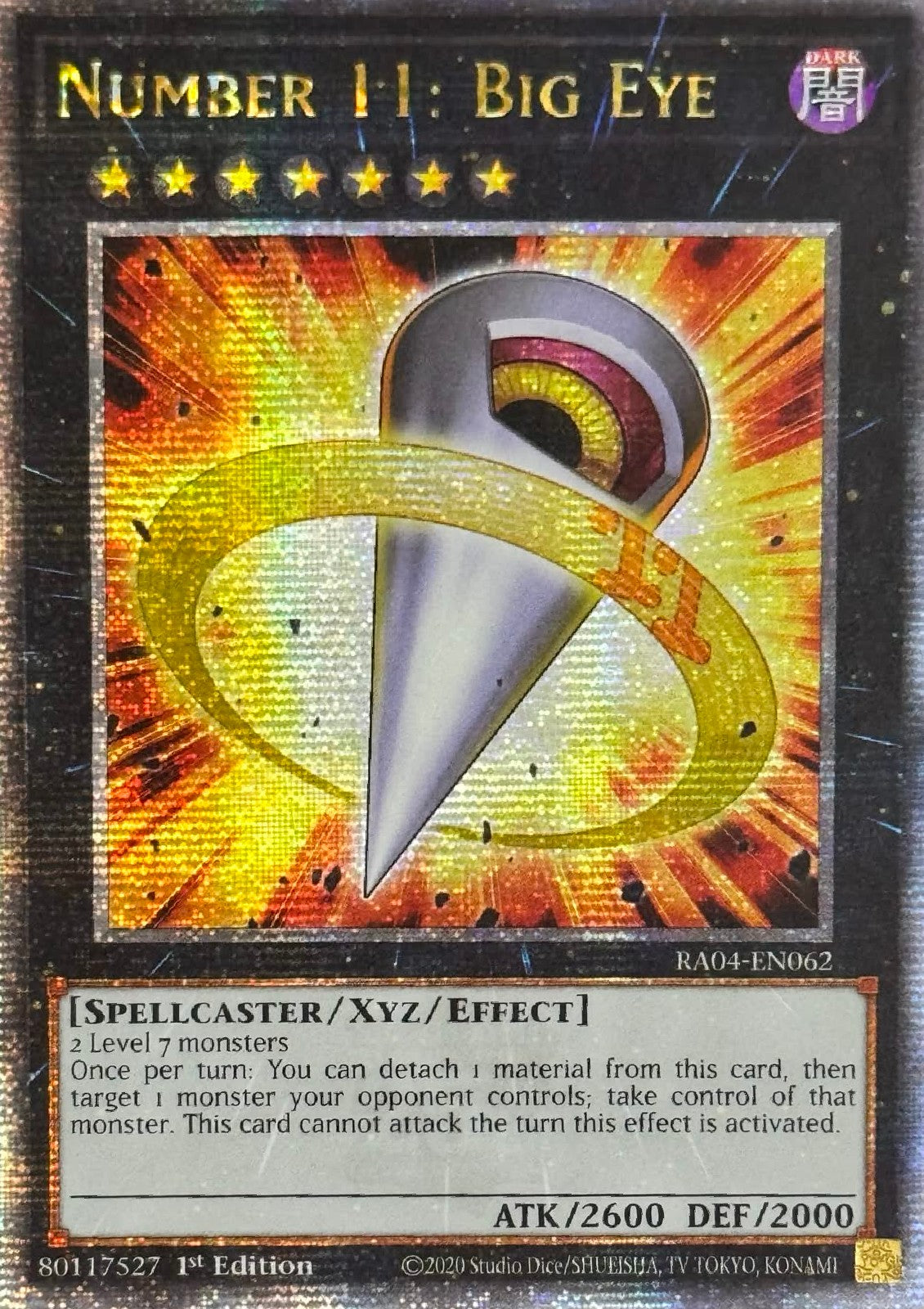 Yugioh! Number 11: Big Eye RA04-EN062 1st Edition Quarter