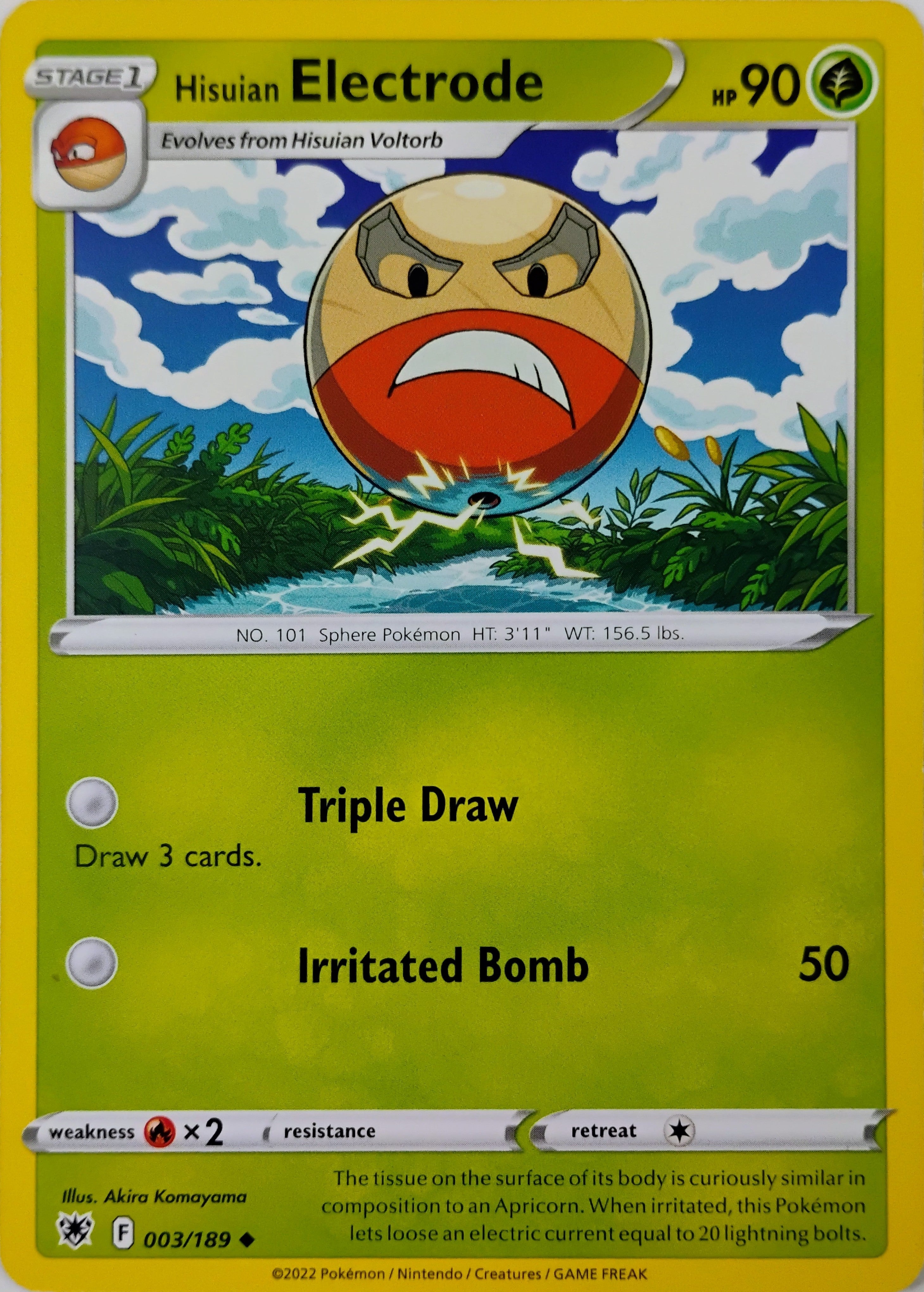 Pokémon tcg Hisuian Electrode 003/189