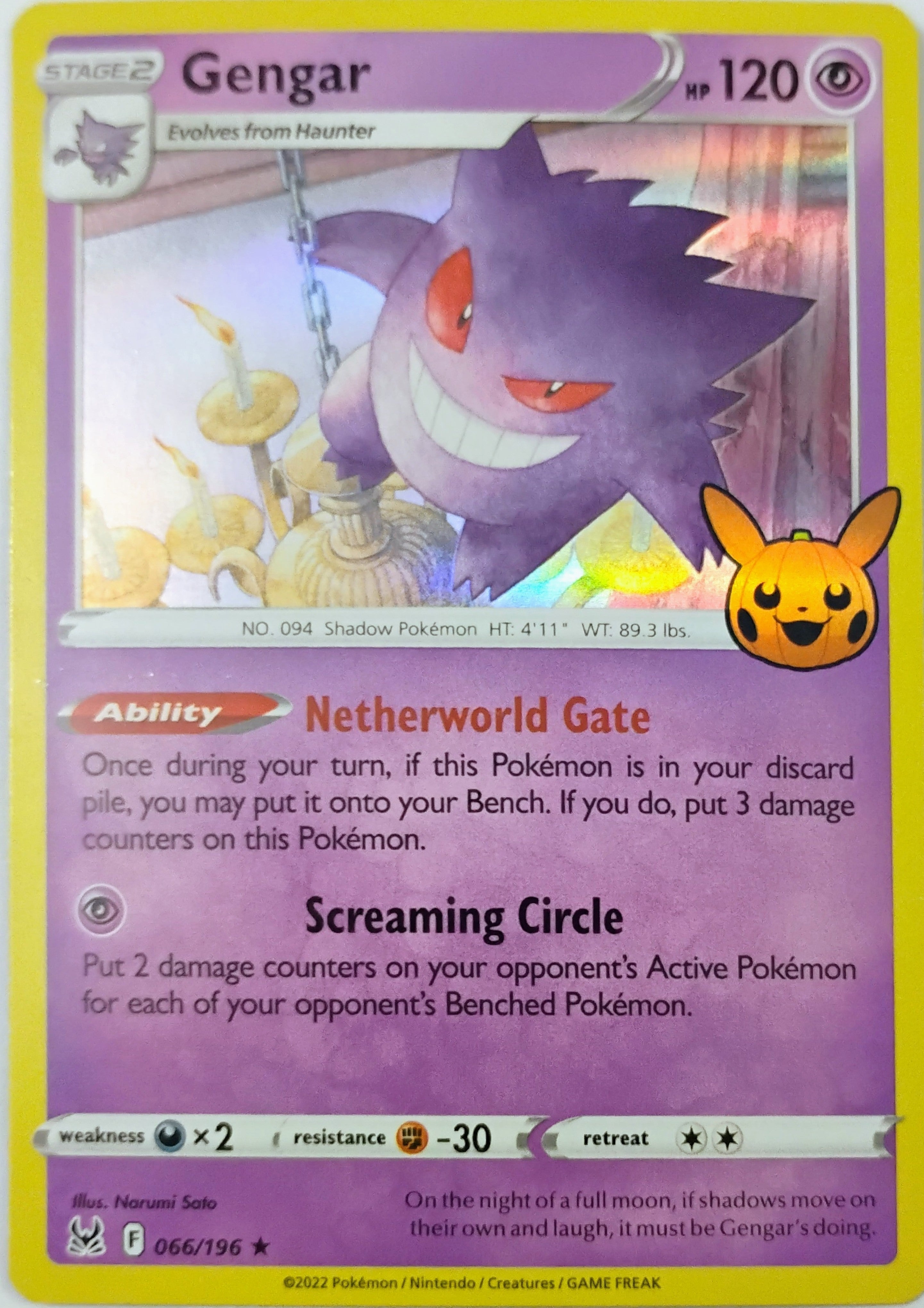 Pokémon Tcg Gengar 066/196 Holo (TTBB23)