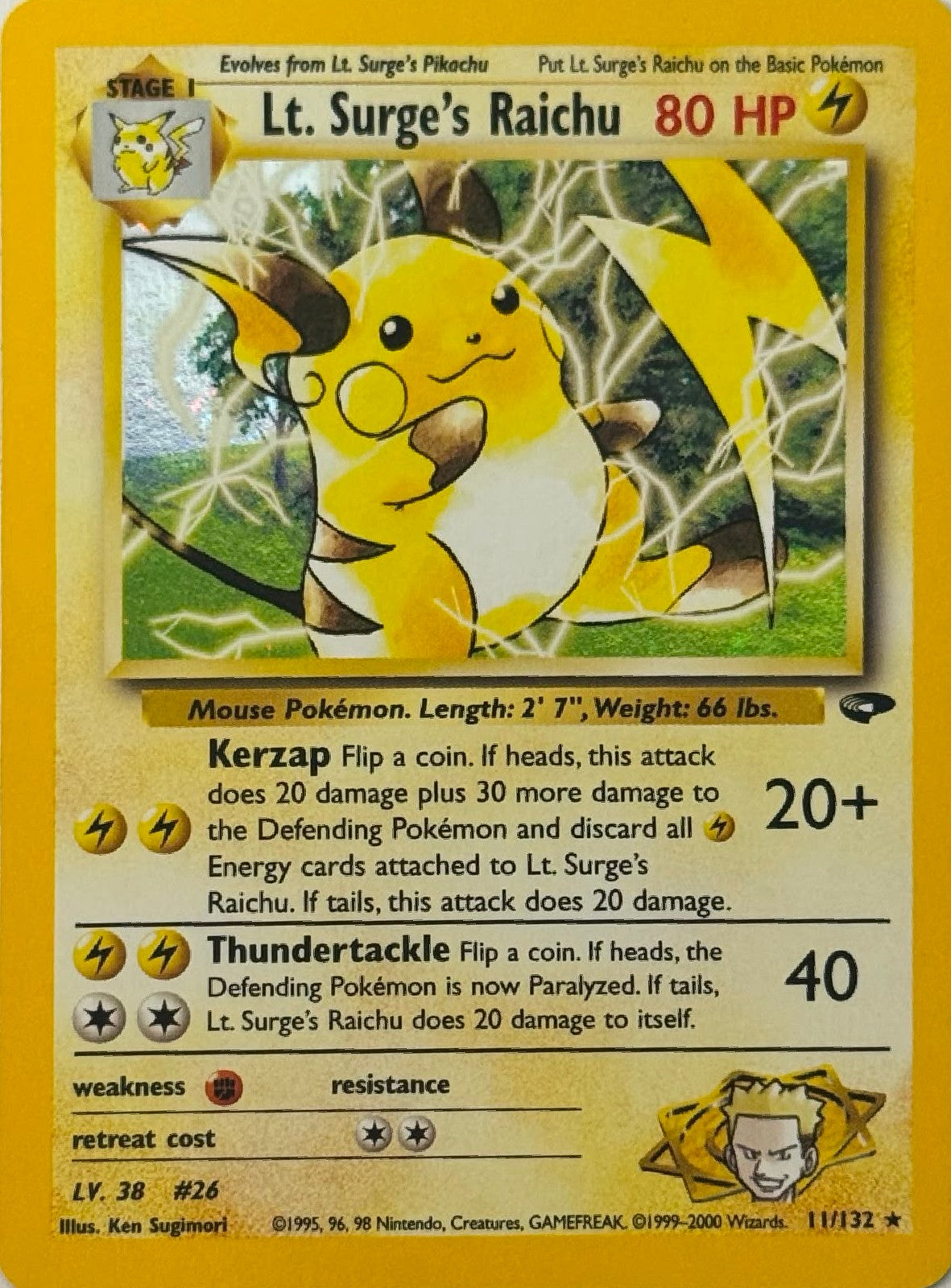 Pokémon Tcg Lt.Surge's Raichu 11/132 Holo
