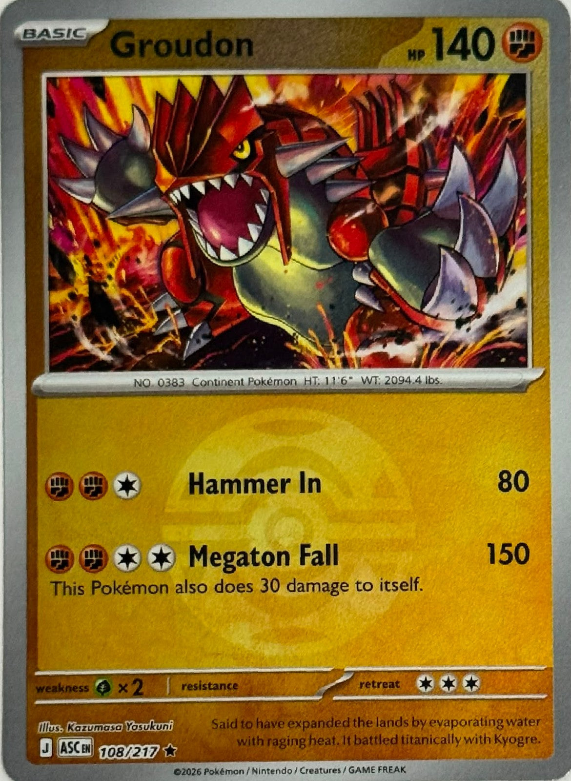 Pokémon Tcg Groudon 108/217 (Dusk ball)