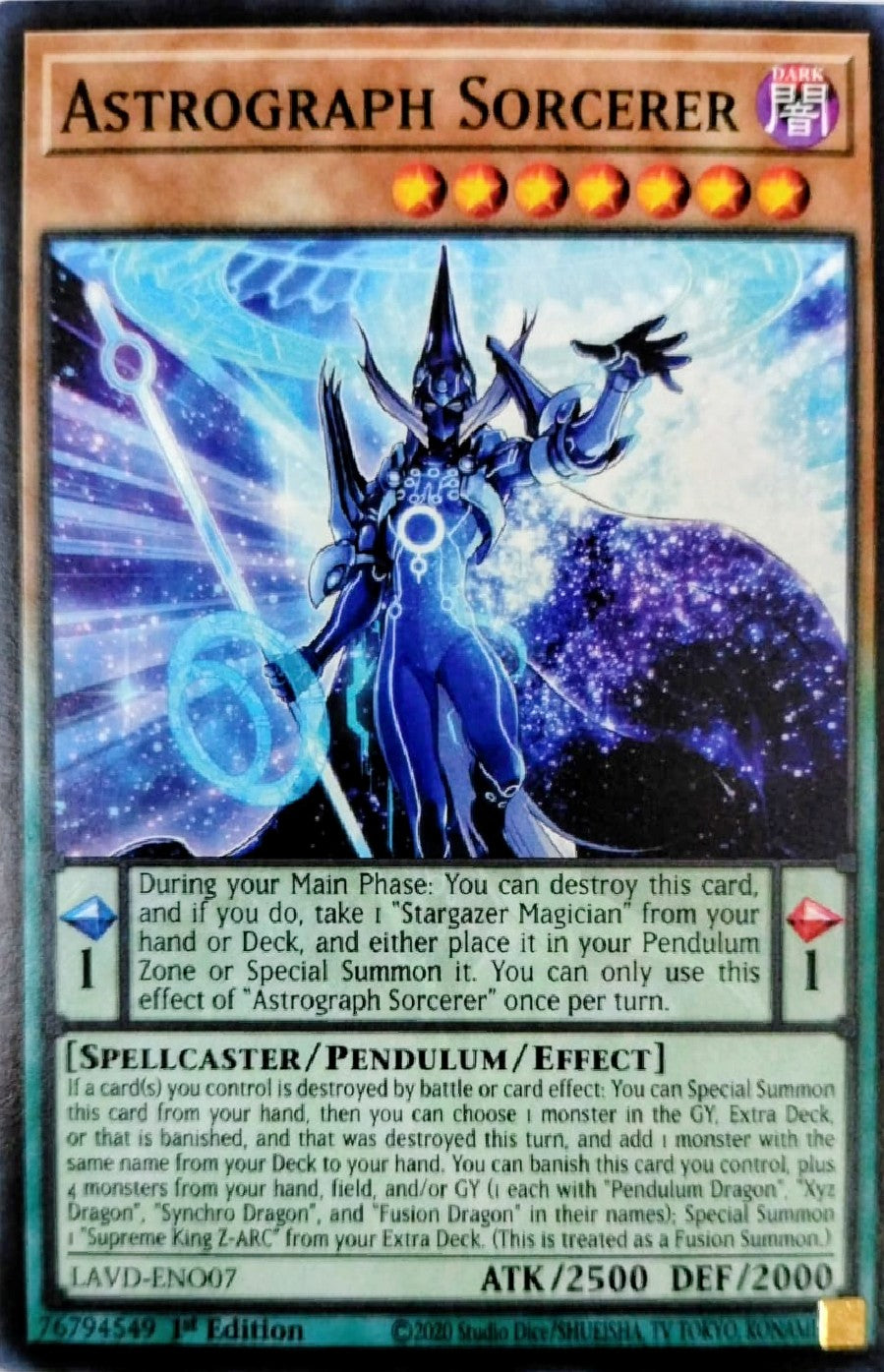 Yugioh! Astrograph Sorcerer LAVD-ENO07 1st Edition