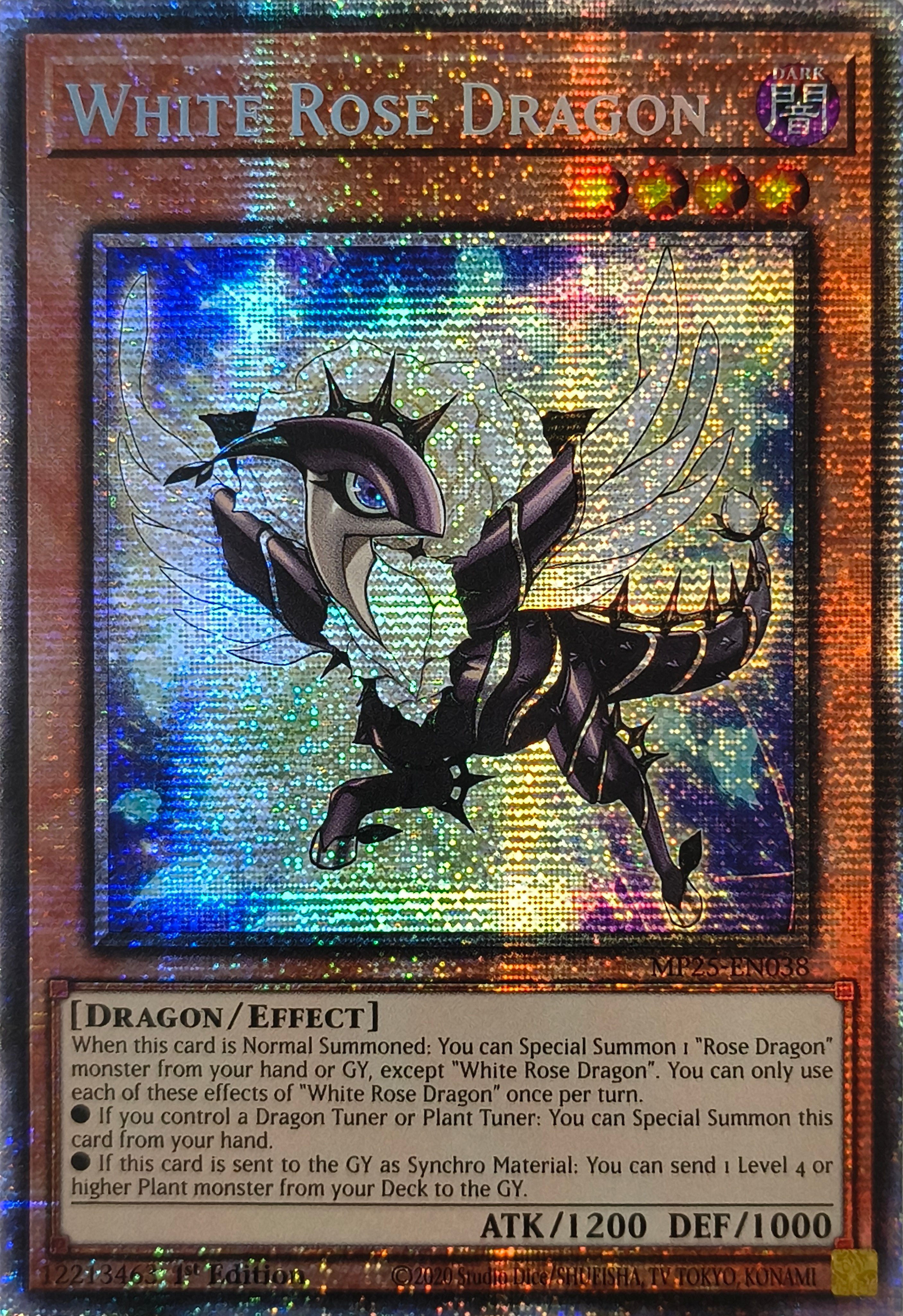 Yugioh! White Rose Dragon Mp25-en038 1st Edition Starlight