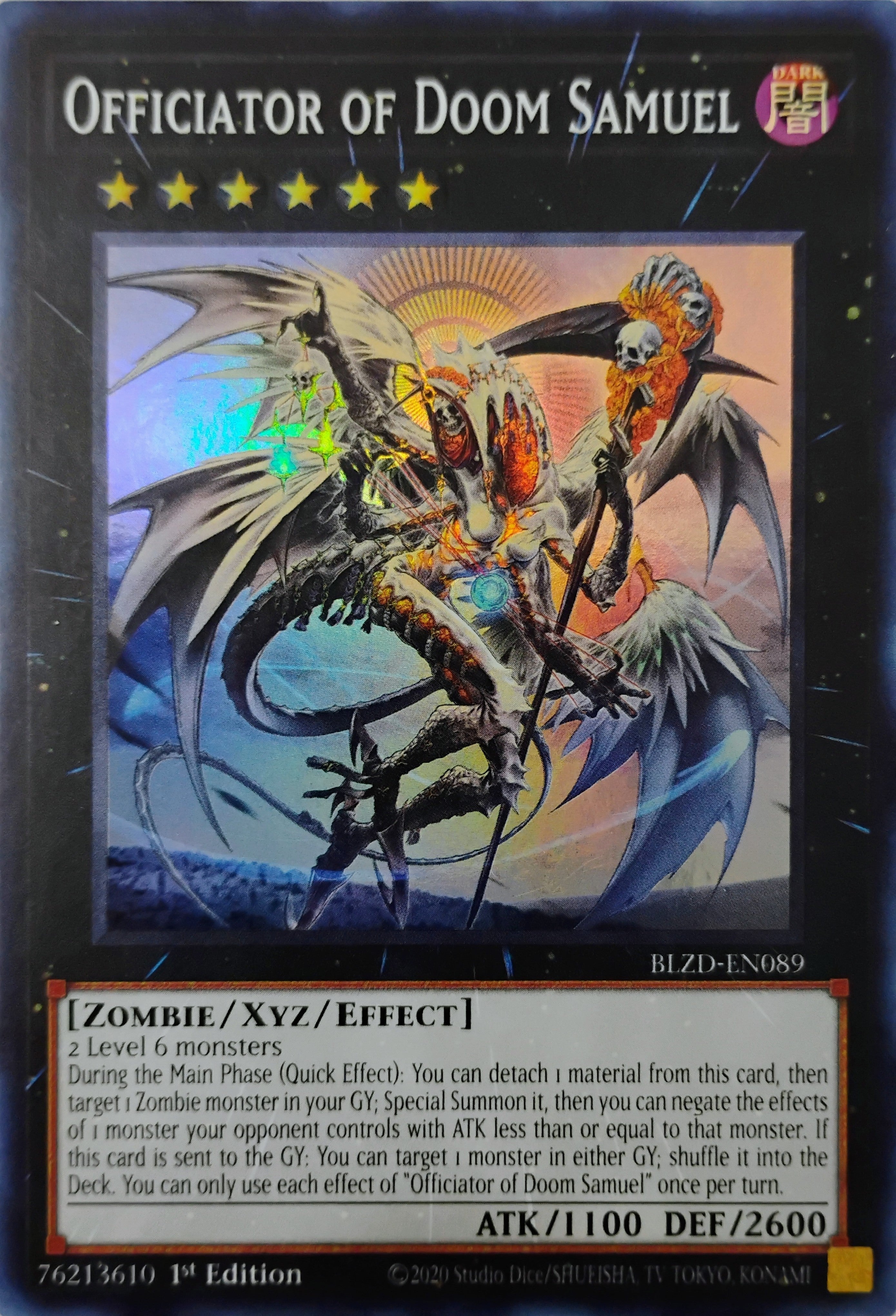 Yugioh! Officiator Of Doom Samuel Blzd-en089 1st edition Super Rare