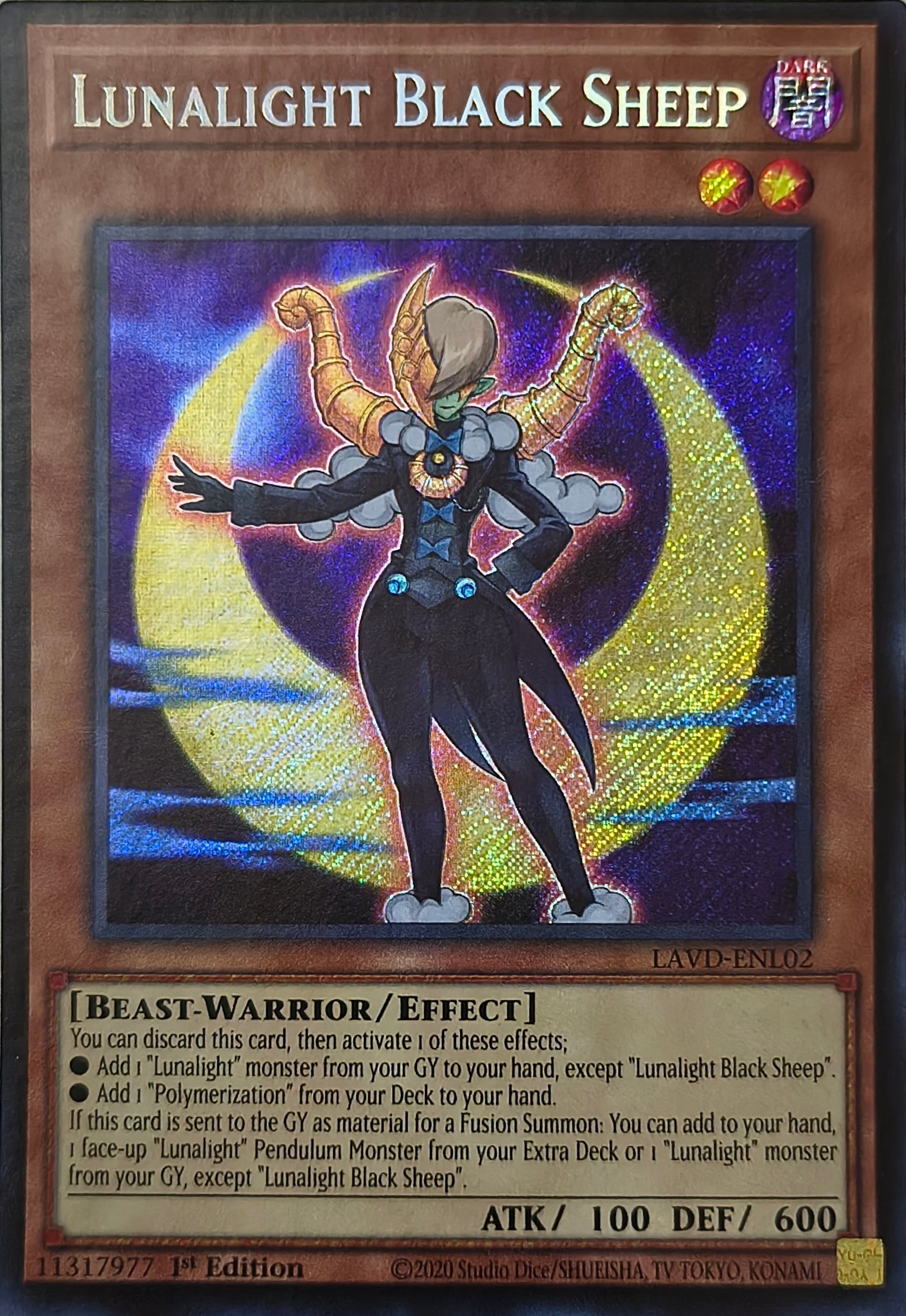 Yugioh! Lunalight Black Sheep Lavd-enl02 1st edition