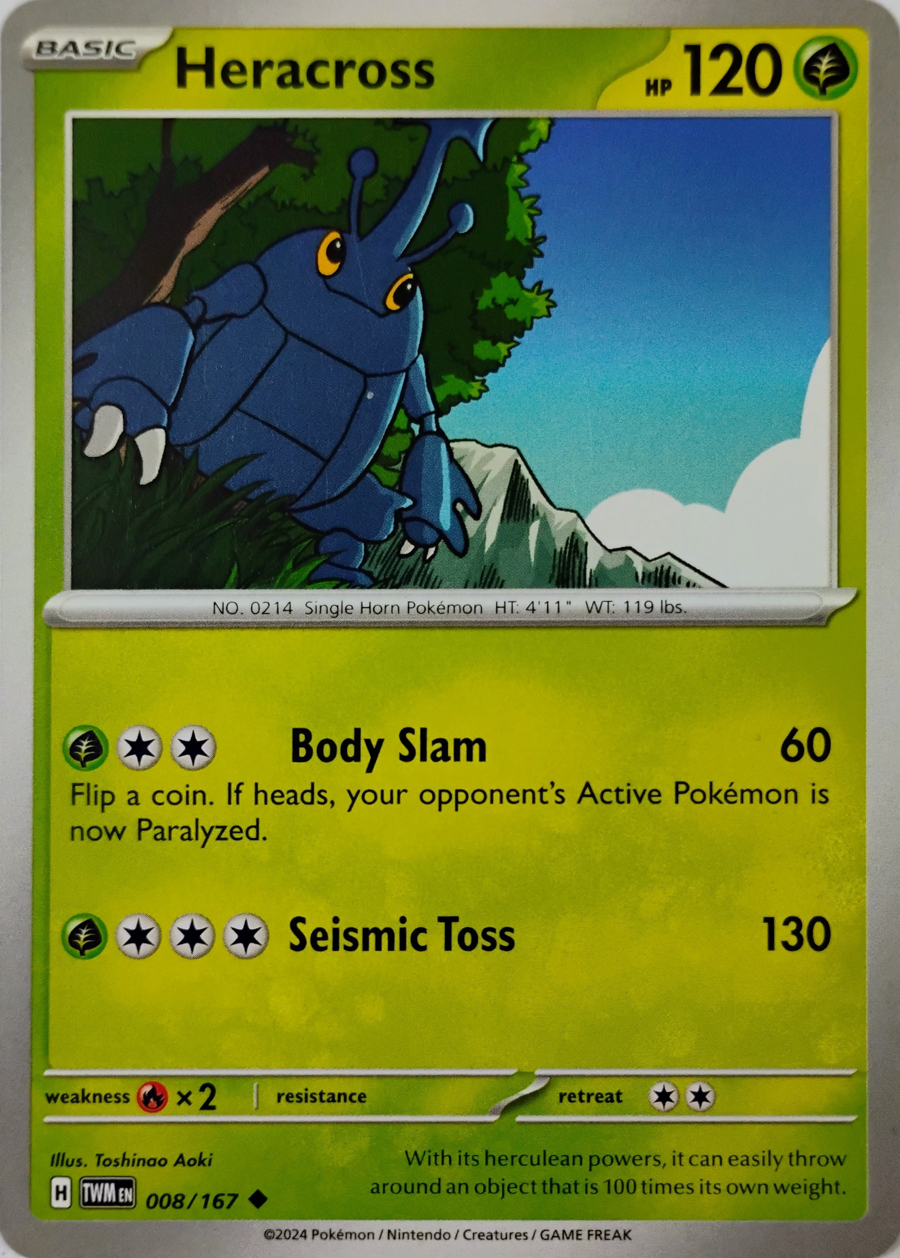 Pokémon tcg Heracross 008/167