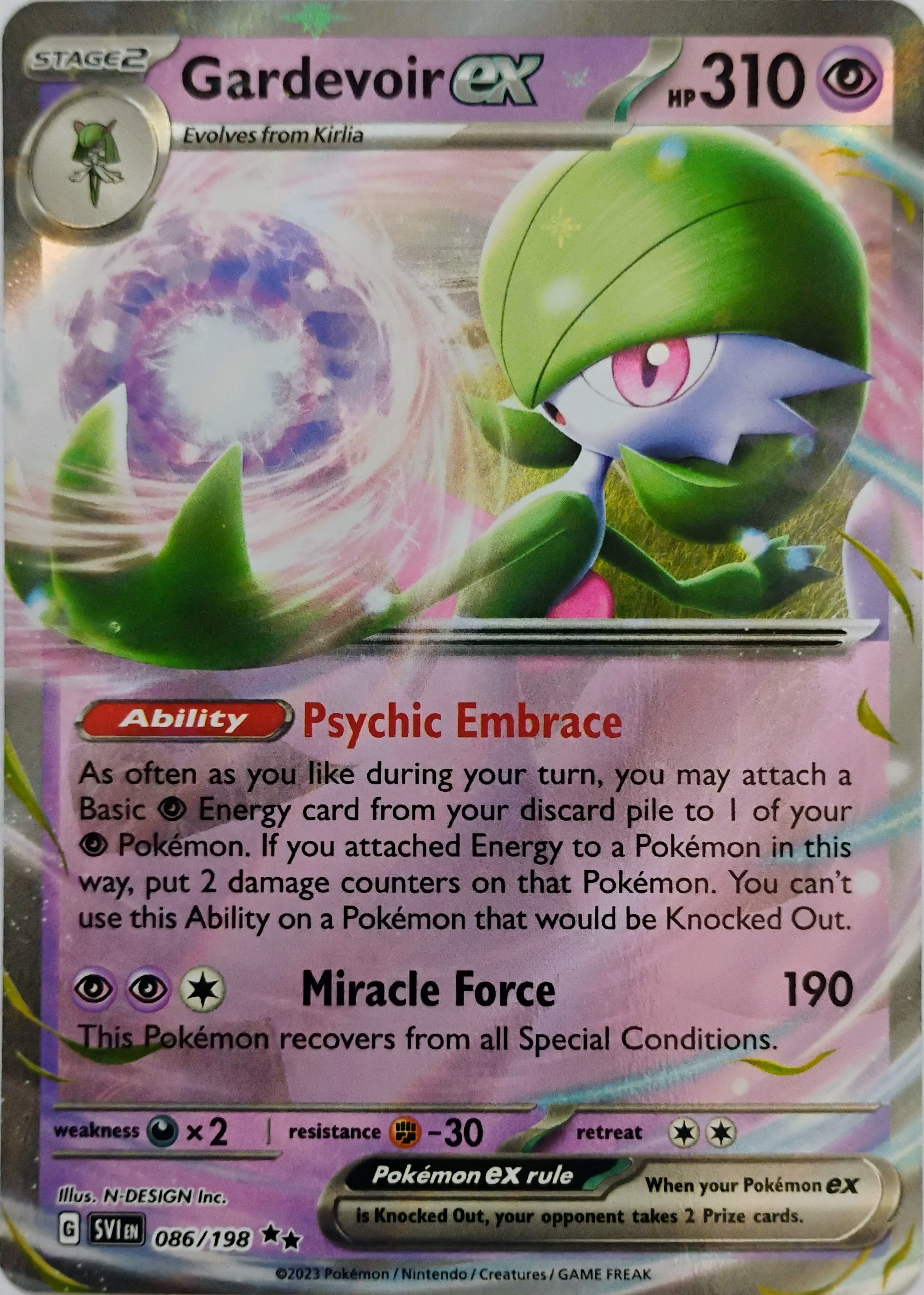 Pokémon tcg Gardevoir Ex 086/198