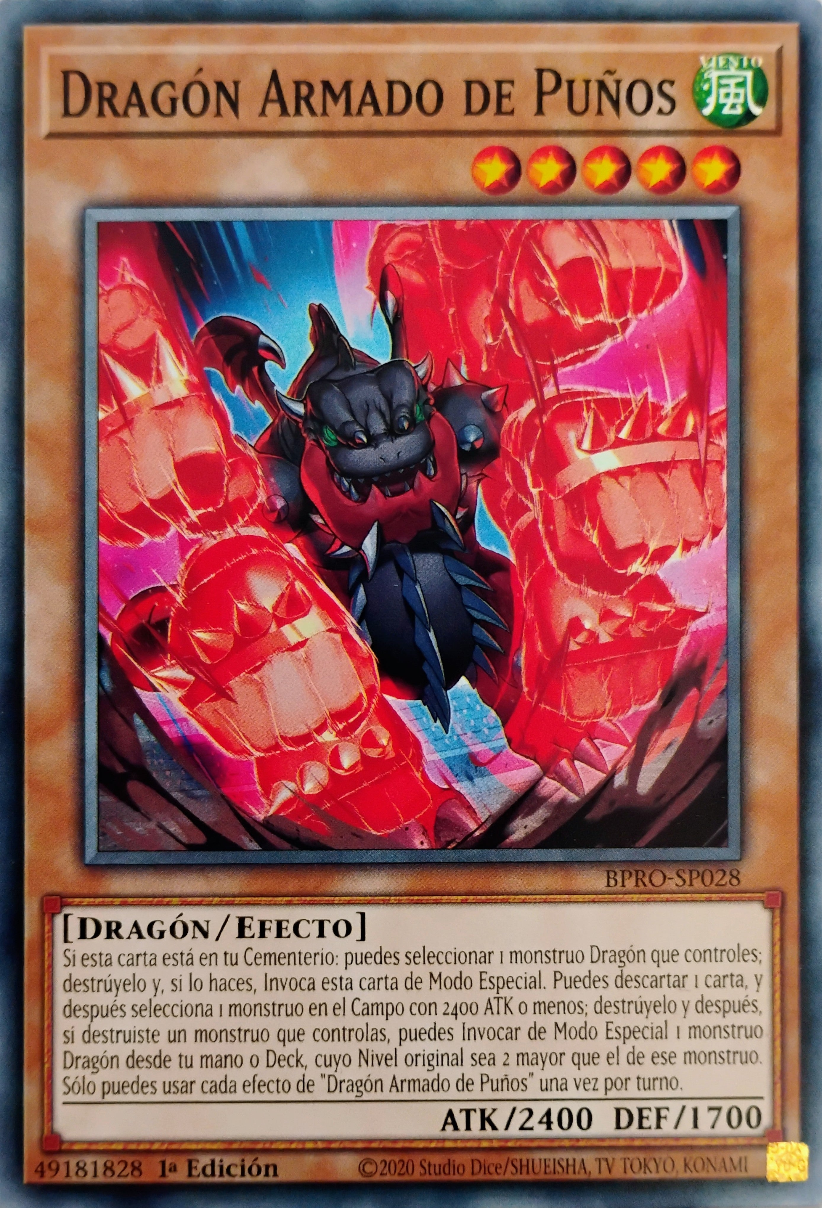 Yugioh! Dragón armado de puños Bpro-sp028 Común