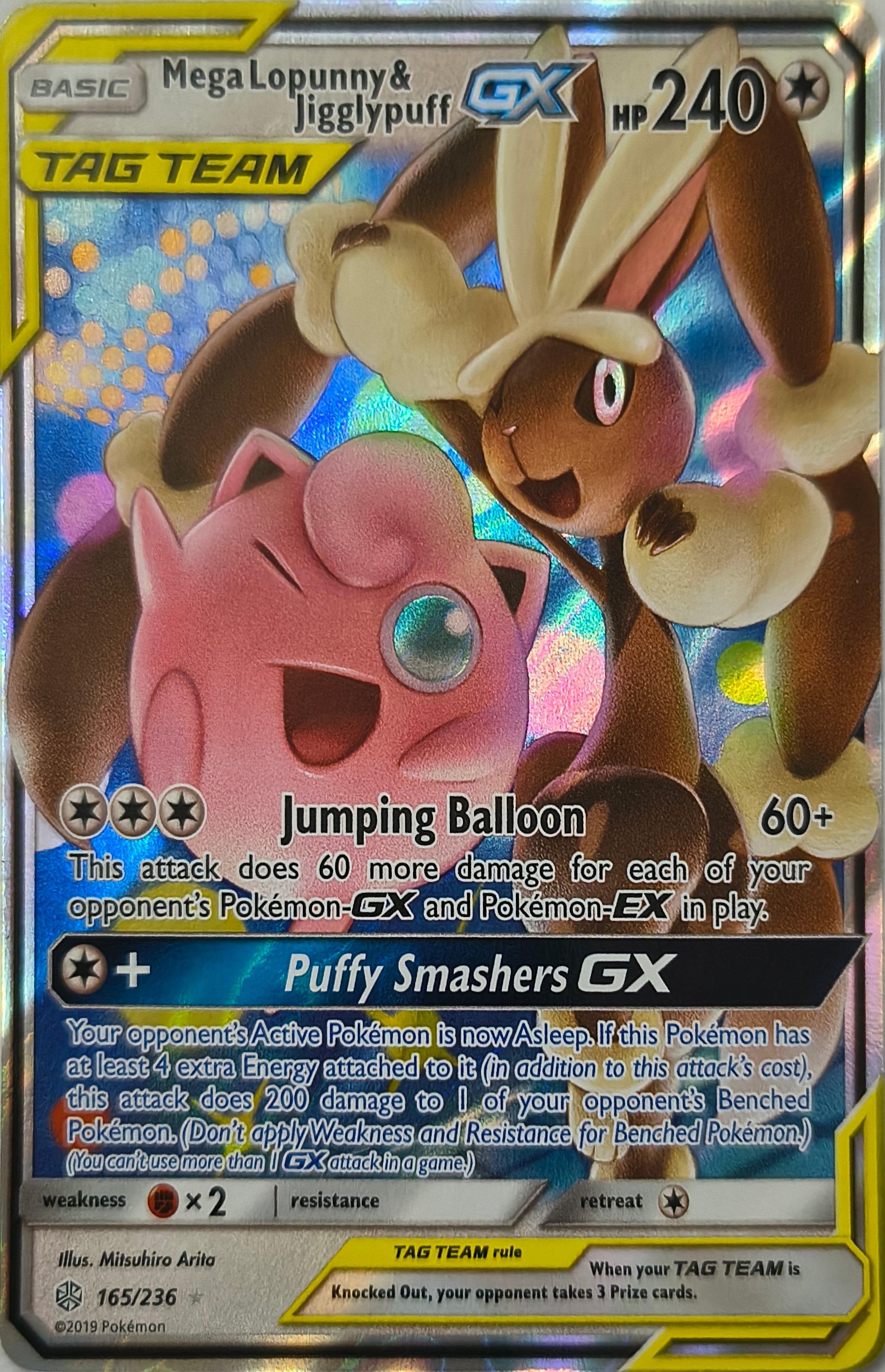 Pokémon tcg Mega Lopunny & Jigglypuff GX 165/236