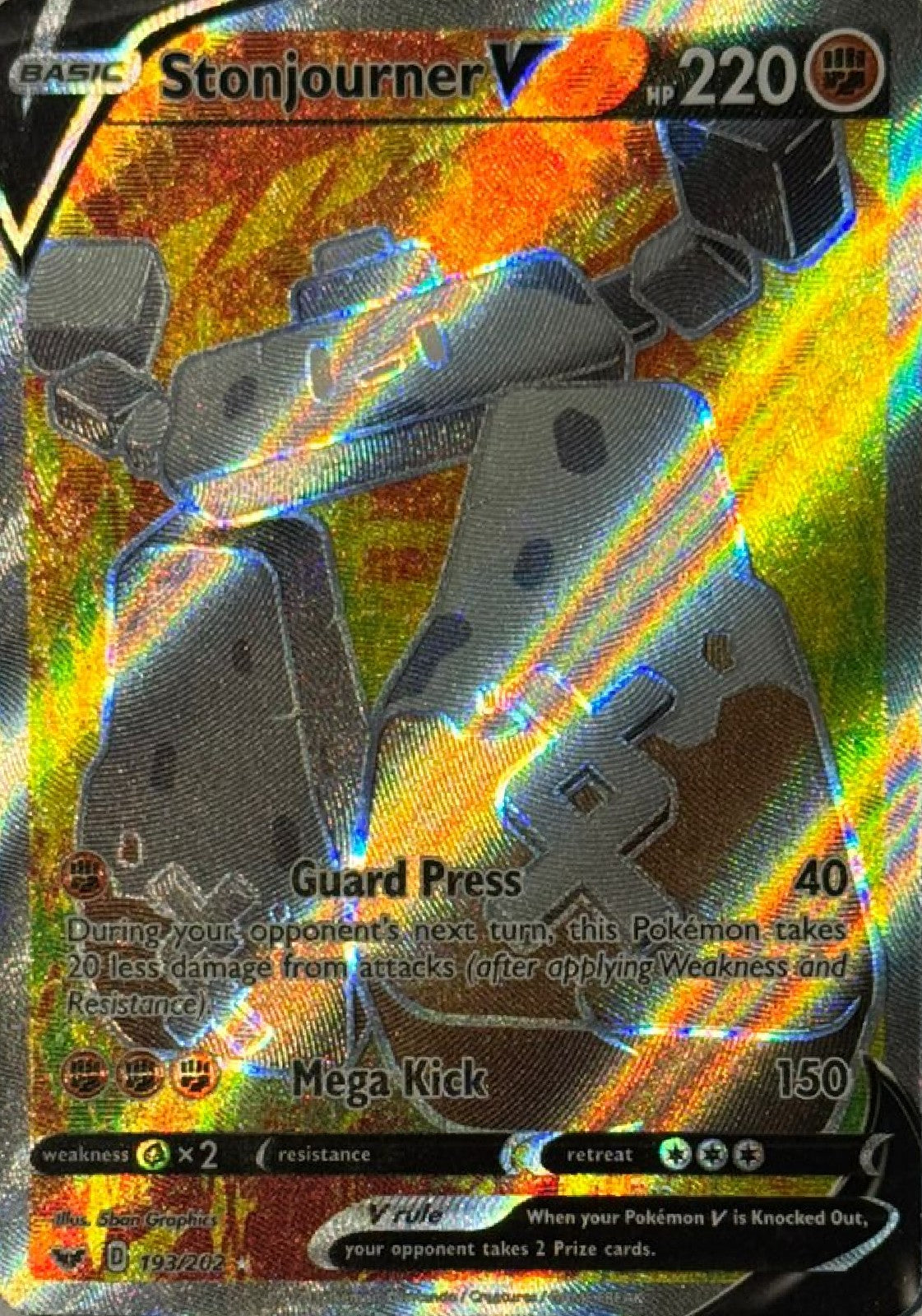 Pokemon tcg Stonjourner V 193/202