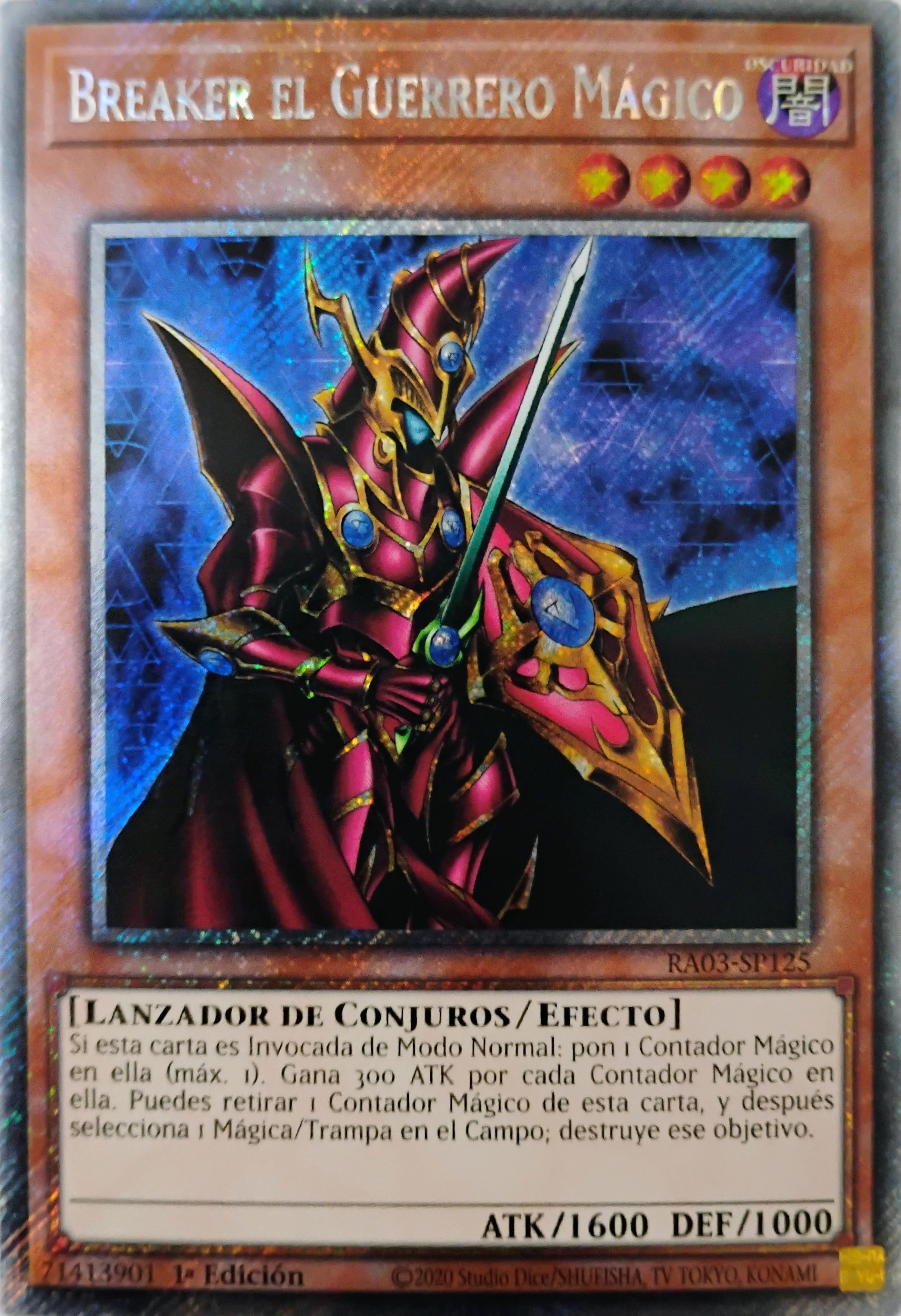 Yugioh! Breaker El Guerrero Mágico Ra03-sp125 1st ed Platinum Rare