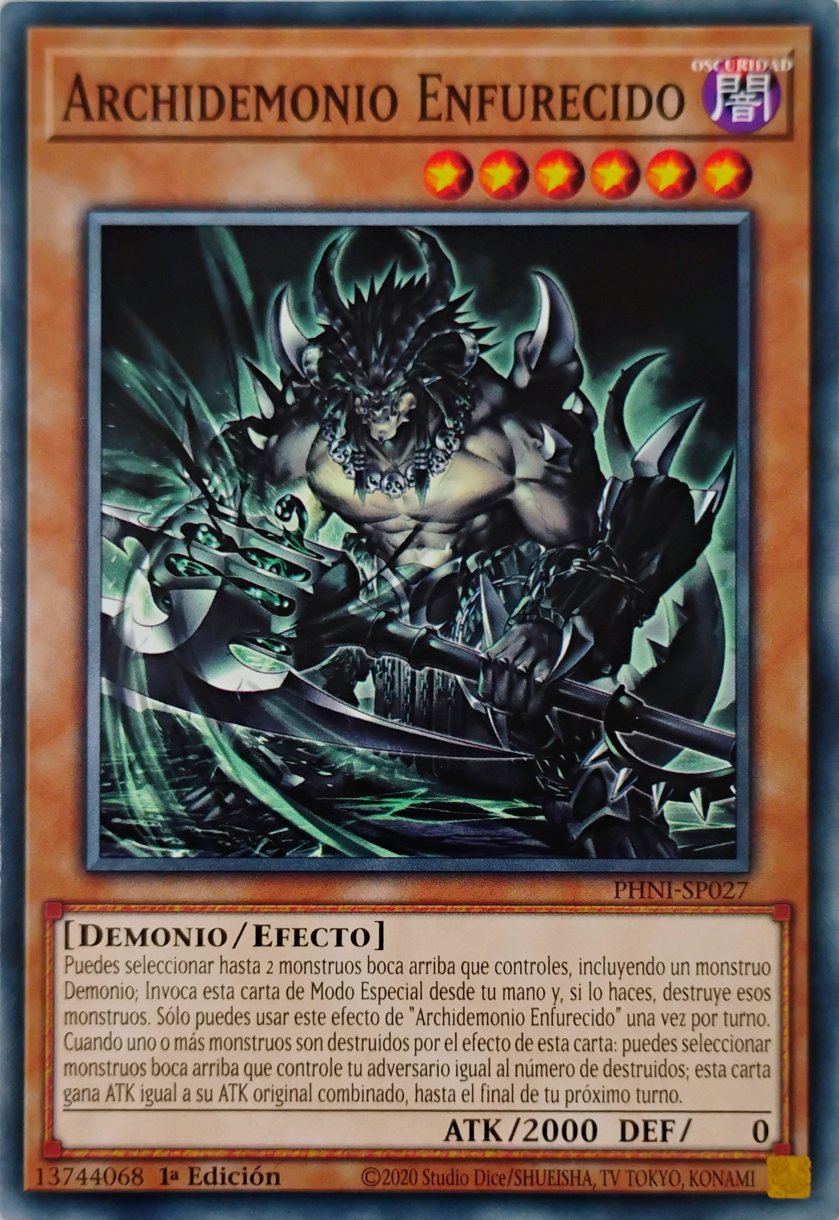 Yugioh! Archidemonio Enfurecido Phni-sp027 1st edition