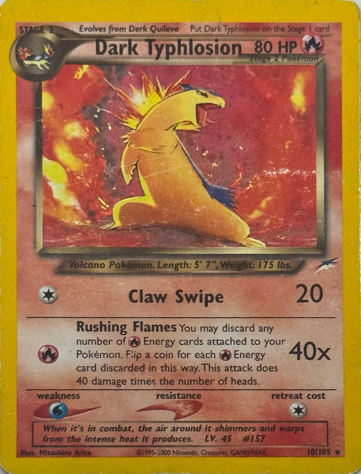 Pokémon Tcg Dark Typhlosion 10/105 Holo
