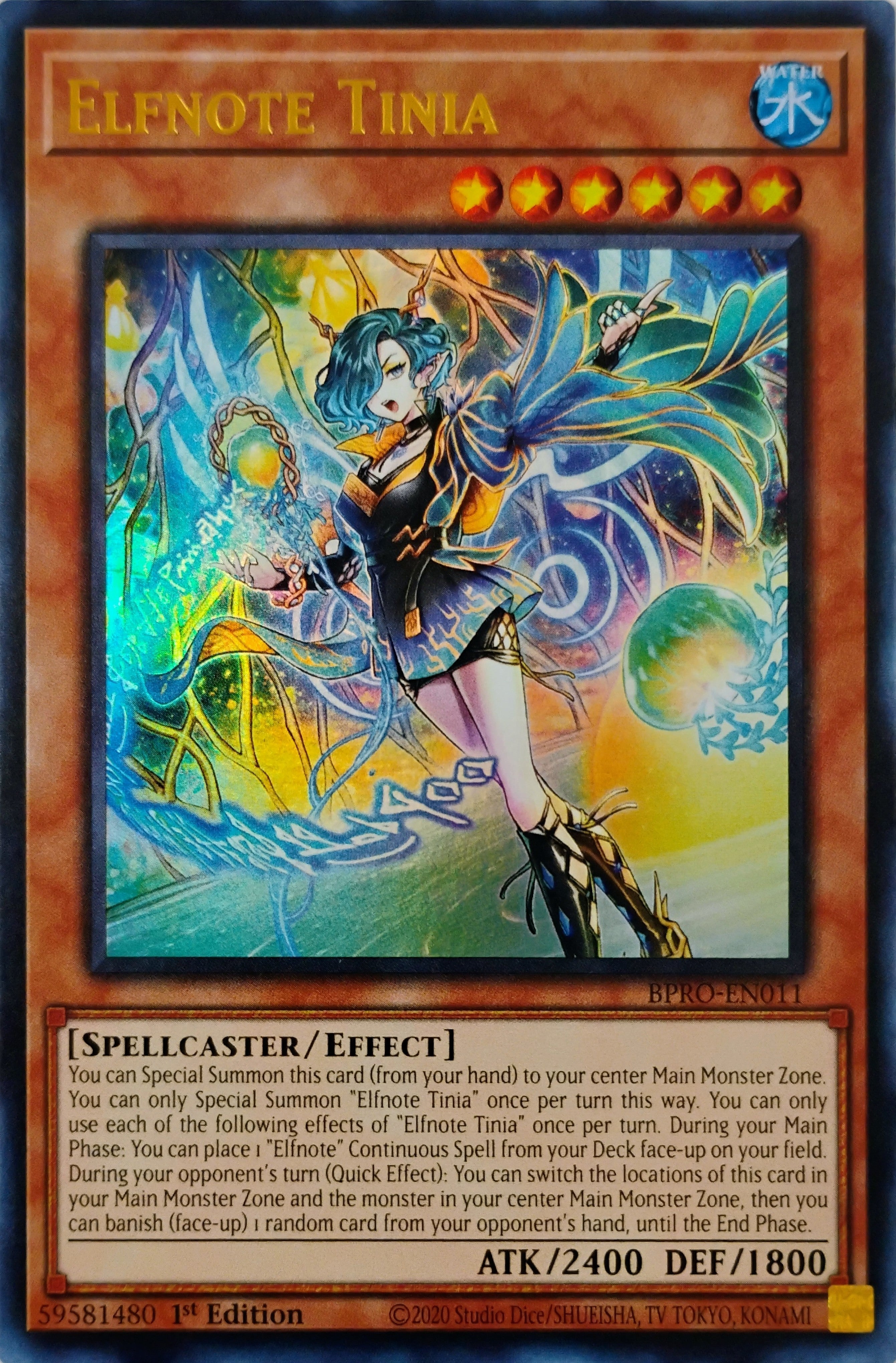 Yugioh! Elfnote Tinia Bpro-en011 Ultra Rare