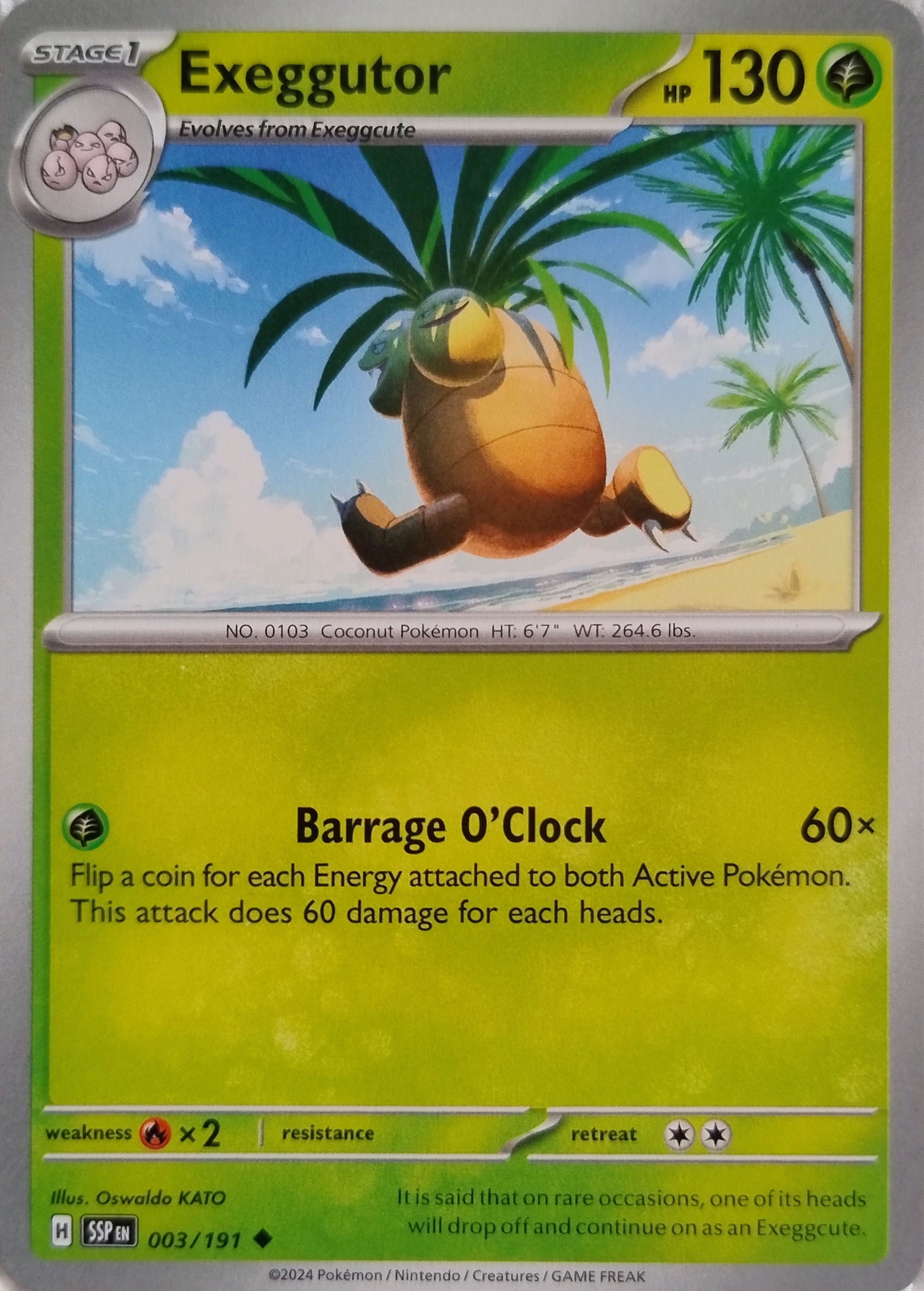 Pokémon Tcg Exeggutor 003/191