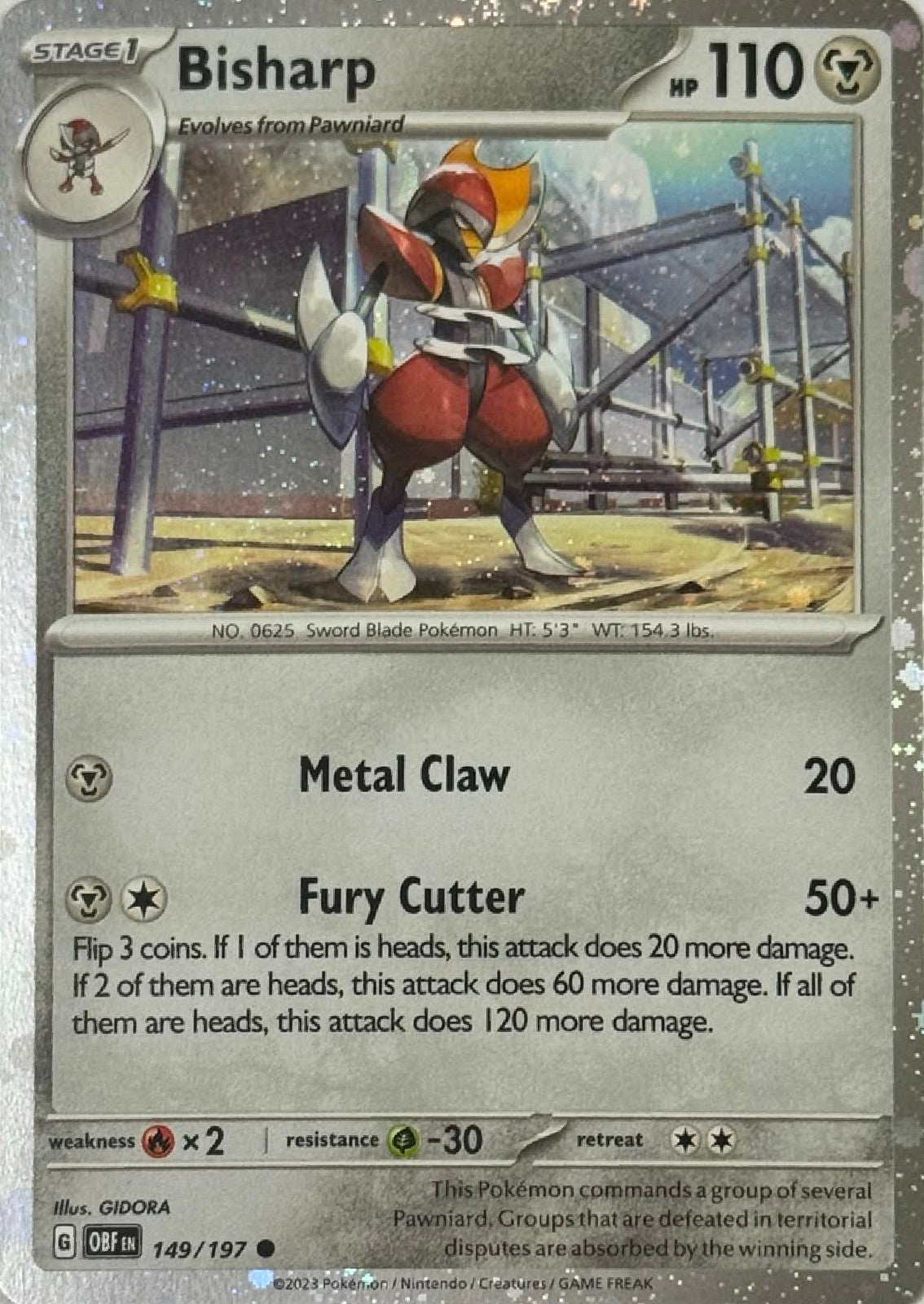 Pokémon Tcg Bisharp 149/197 Holo Cosmo