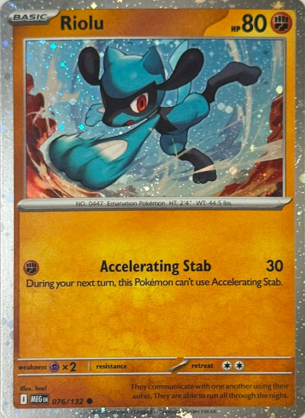 Pokémon Tcg Riolu 076/132 Holo Cosmo