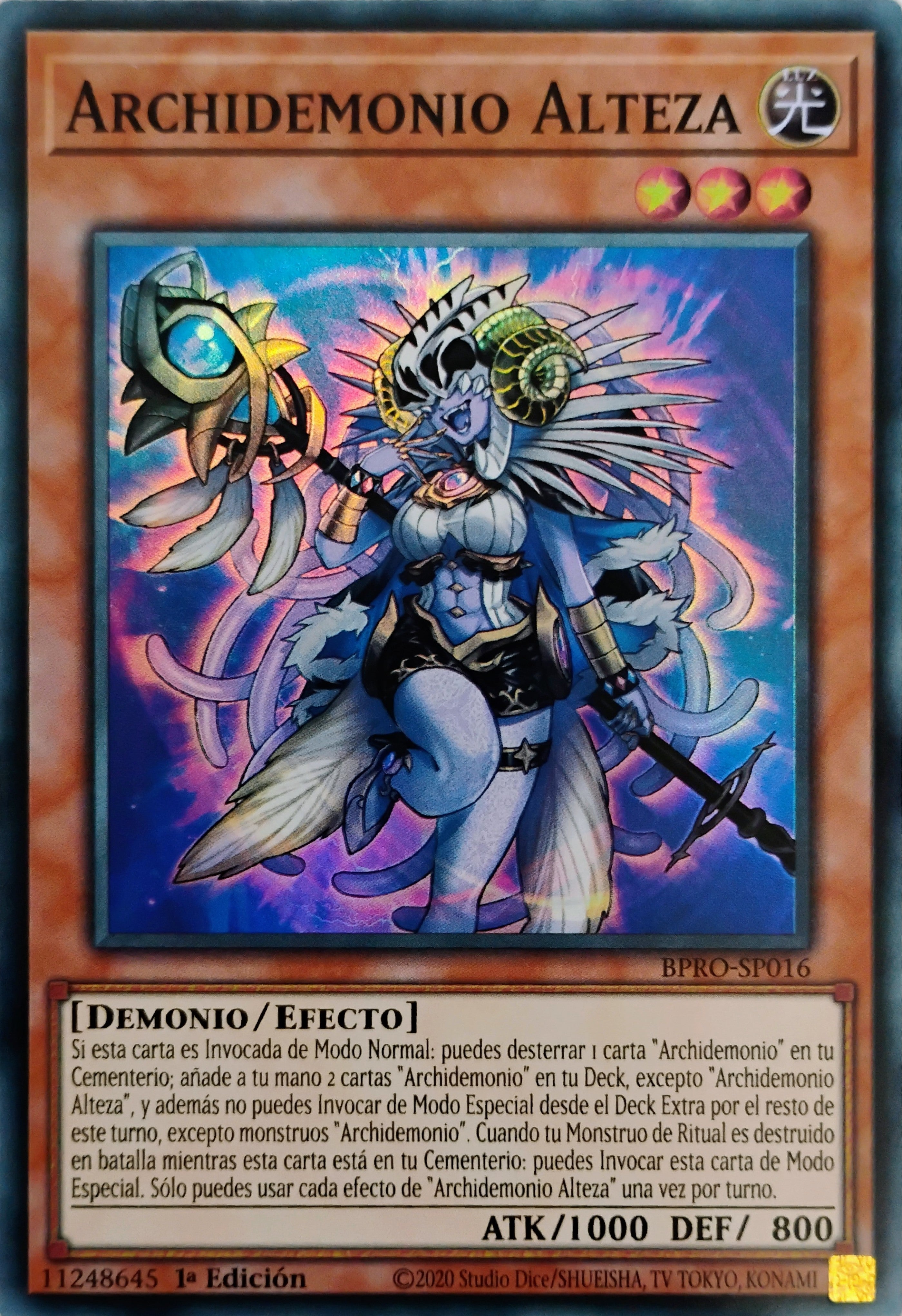 Yugioh! Archidemonio Alteza Bpro-sp016 Super Rare