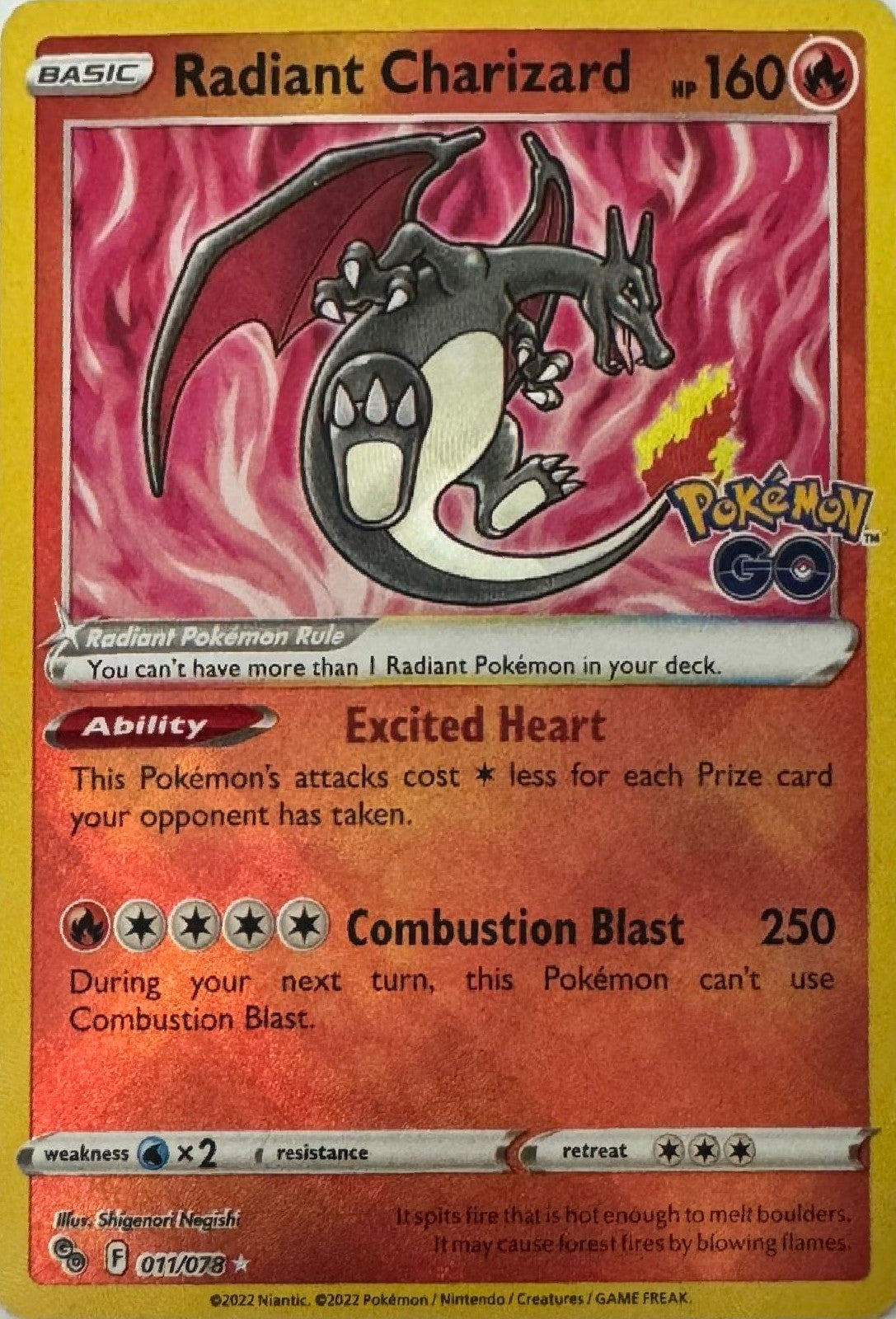 Pokémon tcg Radiant Charizard 011/078 (Pokémon go)