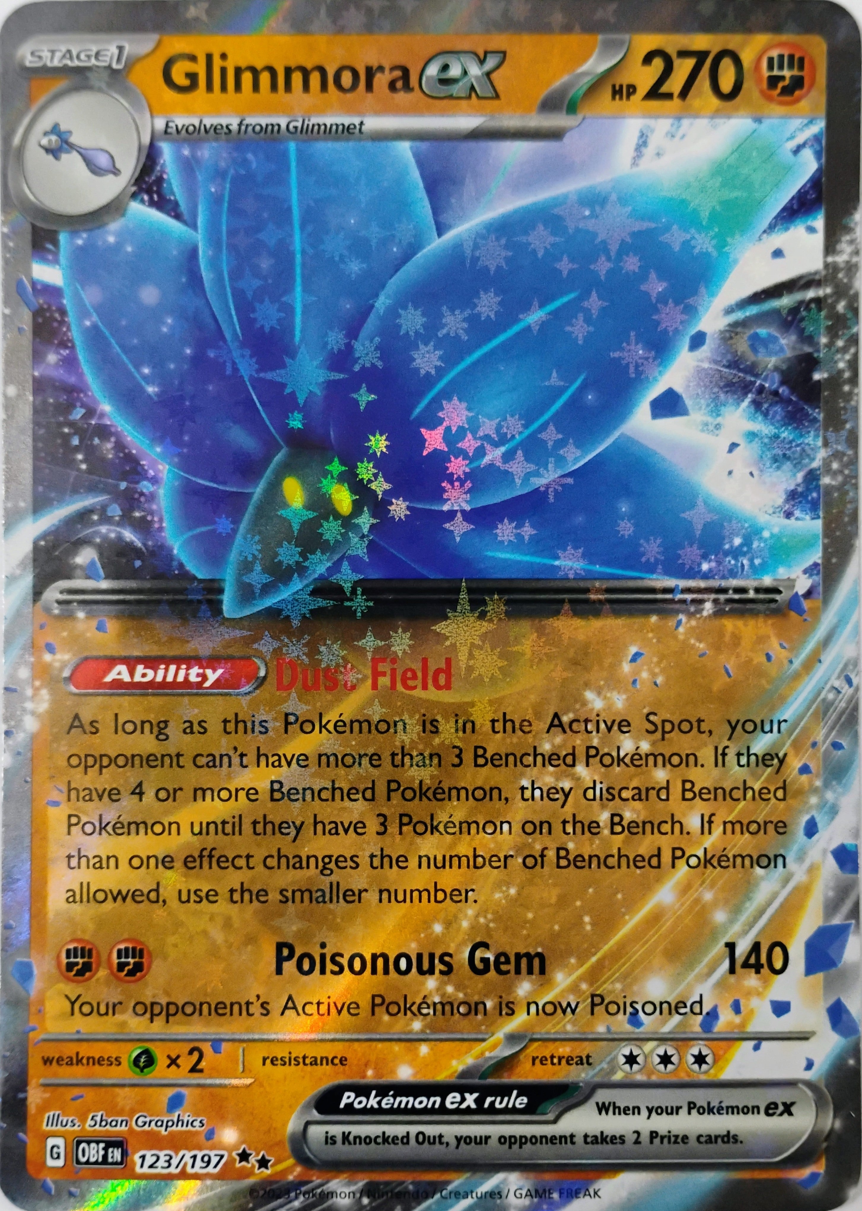 Pokémon tcg Glimmora Ex 123/197
