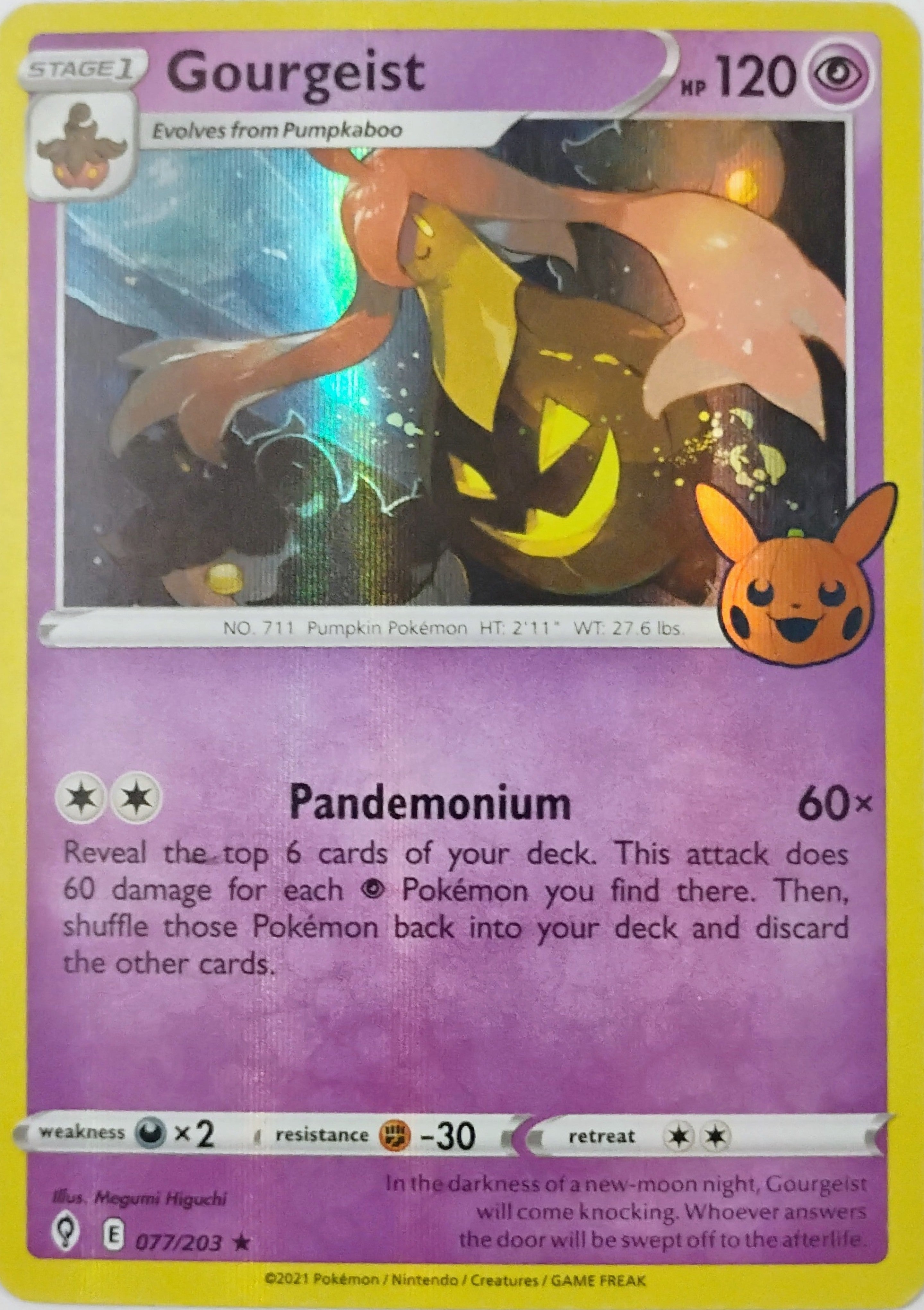 Pokémon Tcg Gourgeist 077/203 Holo