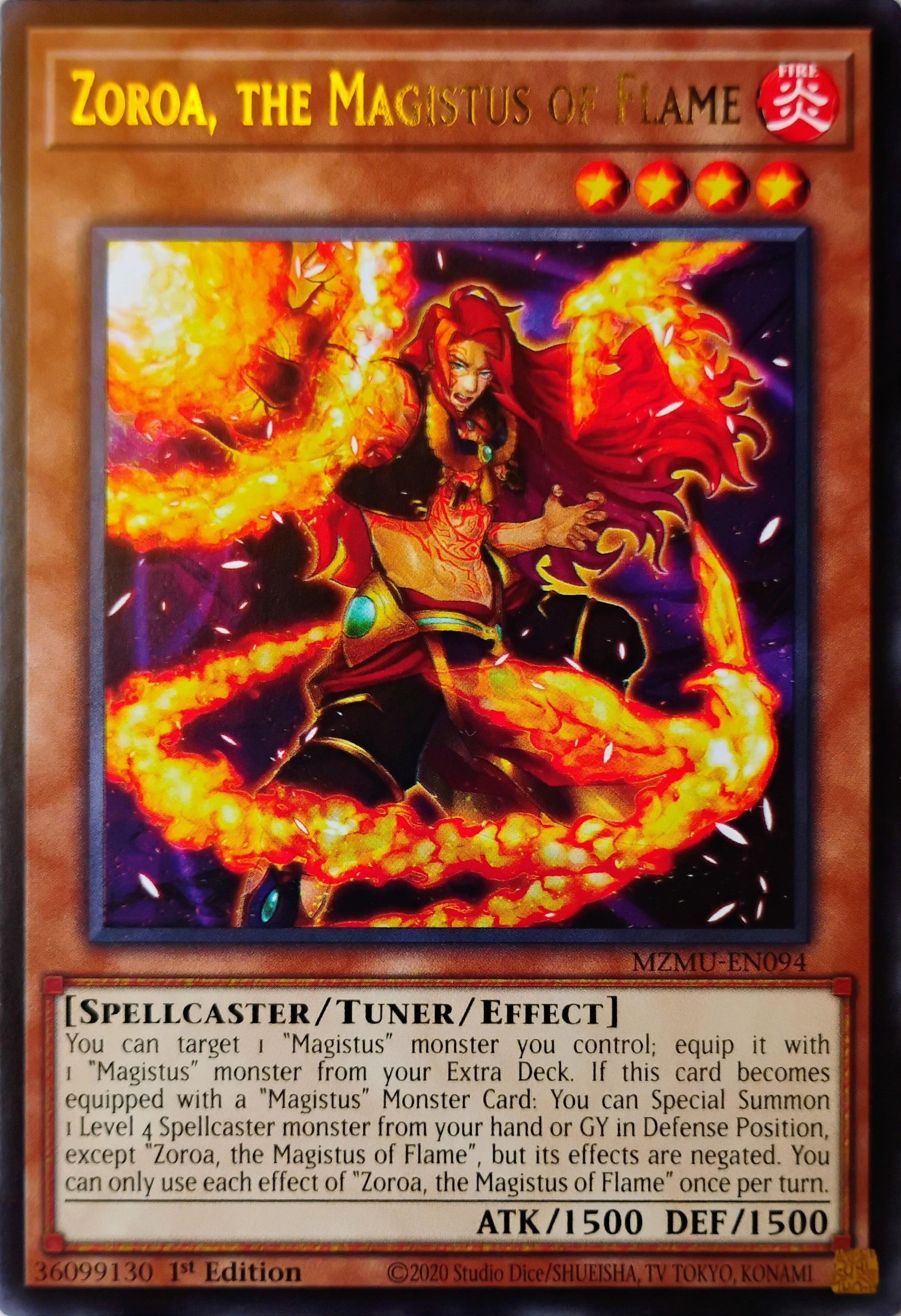 Yugioh! Zoroa, The Magistus Of Flame Mzmu-en094 Rara