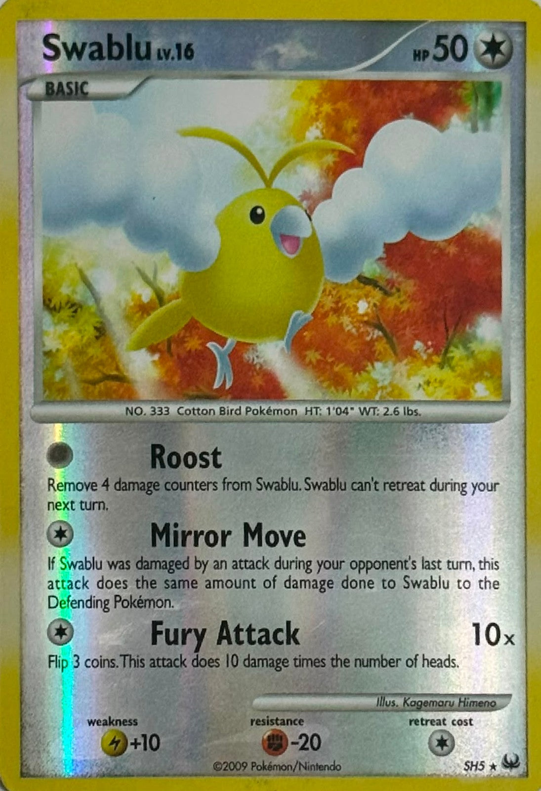 Pokémon Tcg Swablu Lv.16 SH5 Reverse