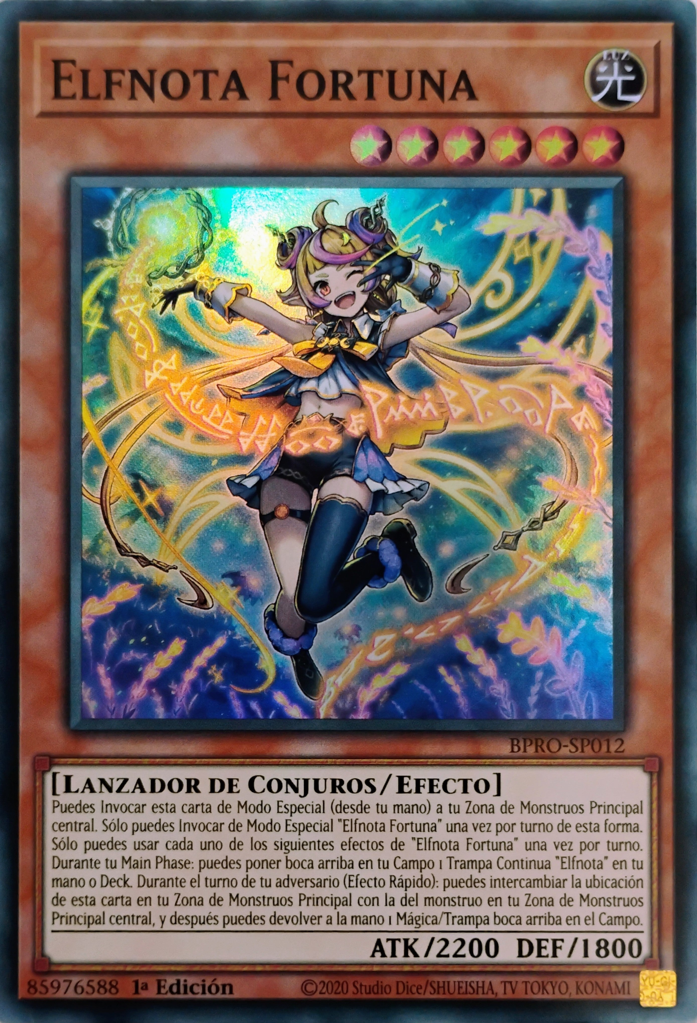 Yugioh! Elfnota Fortuna Bpro-sp012 super rara