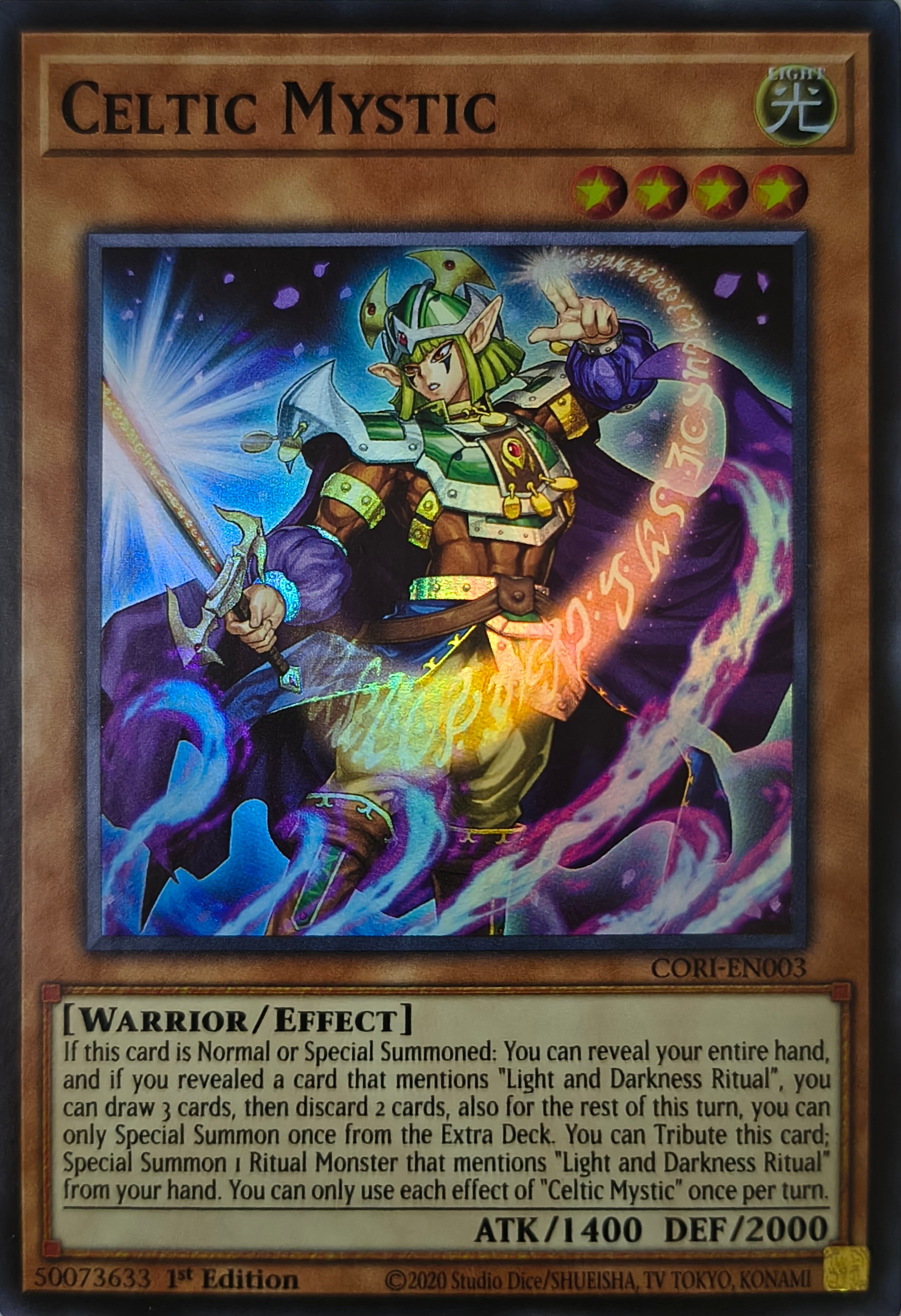 Yugioh! Celtic Mystic Cori-en003 1st edition Super Rare