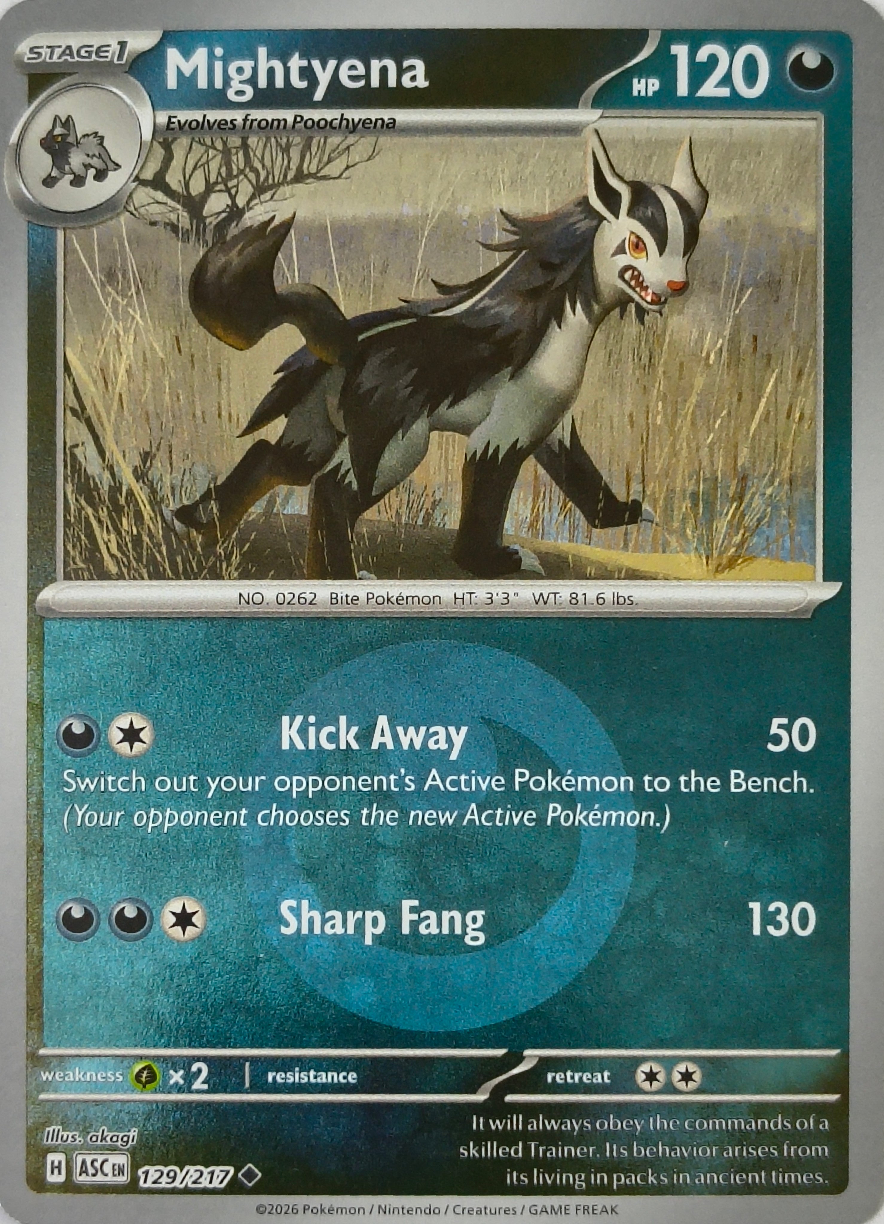 Pokémon tcg Mightyena 129/217 (Energy Simbol)