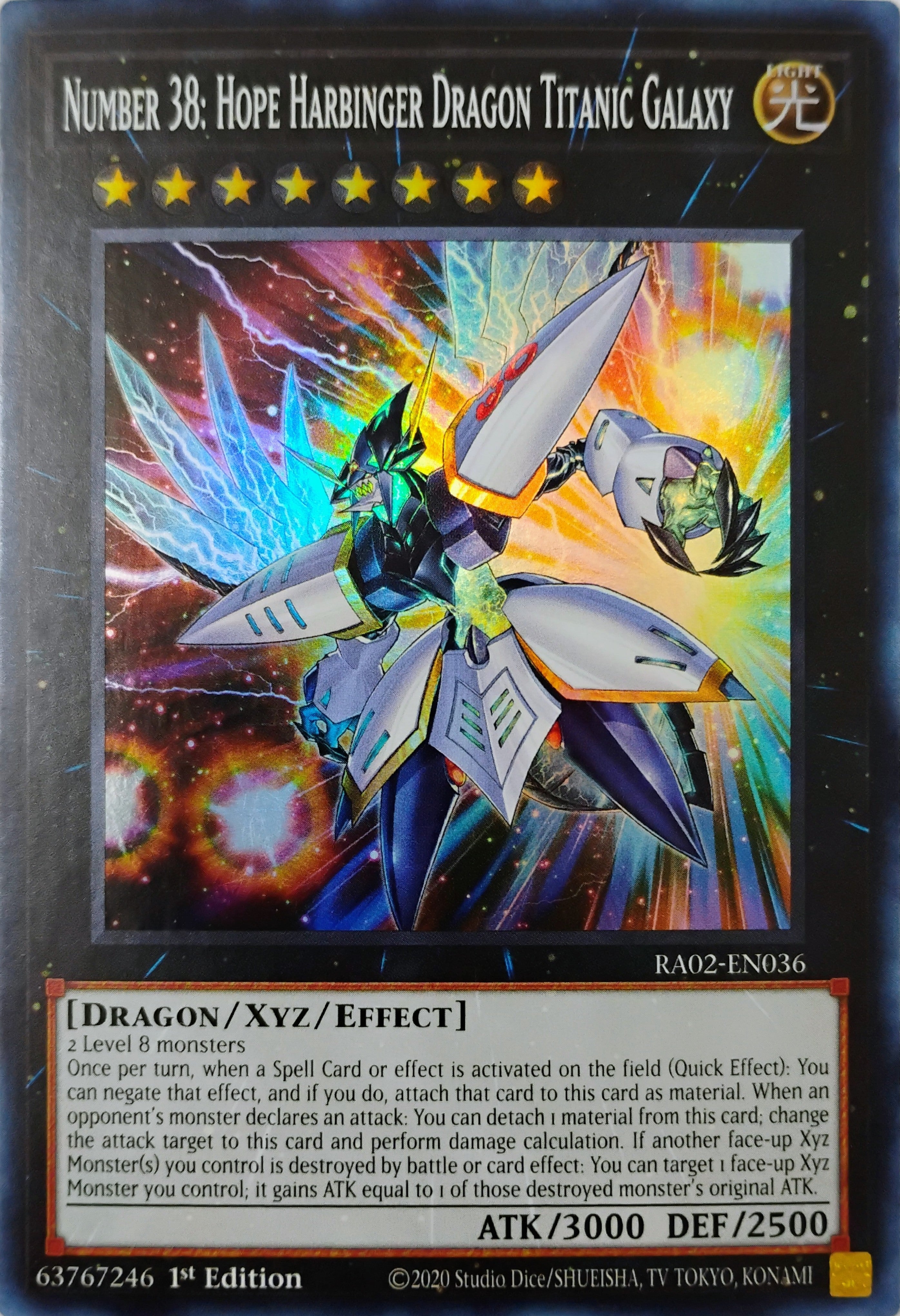 Yugioh! Number 38: hope Harbinger Dragon Titanic Galaxy Ra02-en036 Super Rare