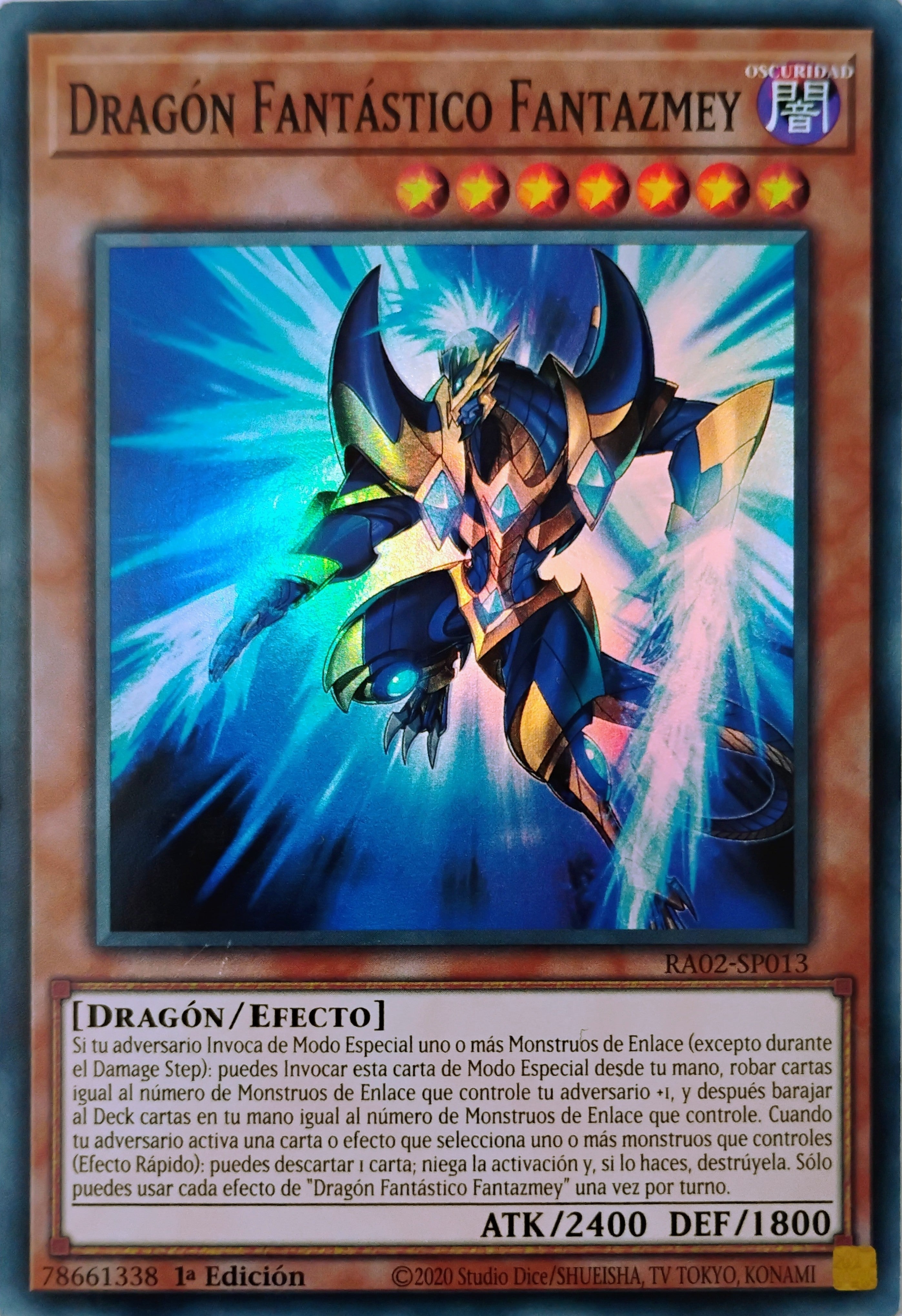 Yugioh! Dragón Fantástico Fantazmey Ra02-sp013 1st Edition Super Rare