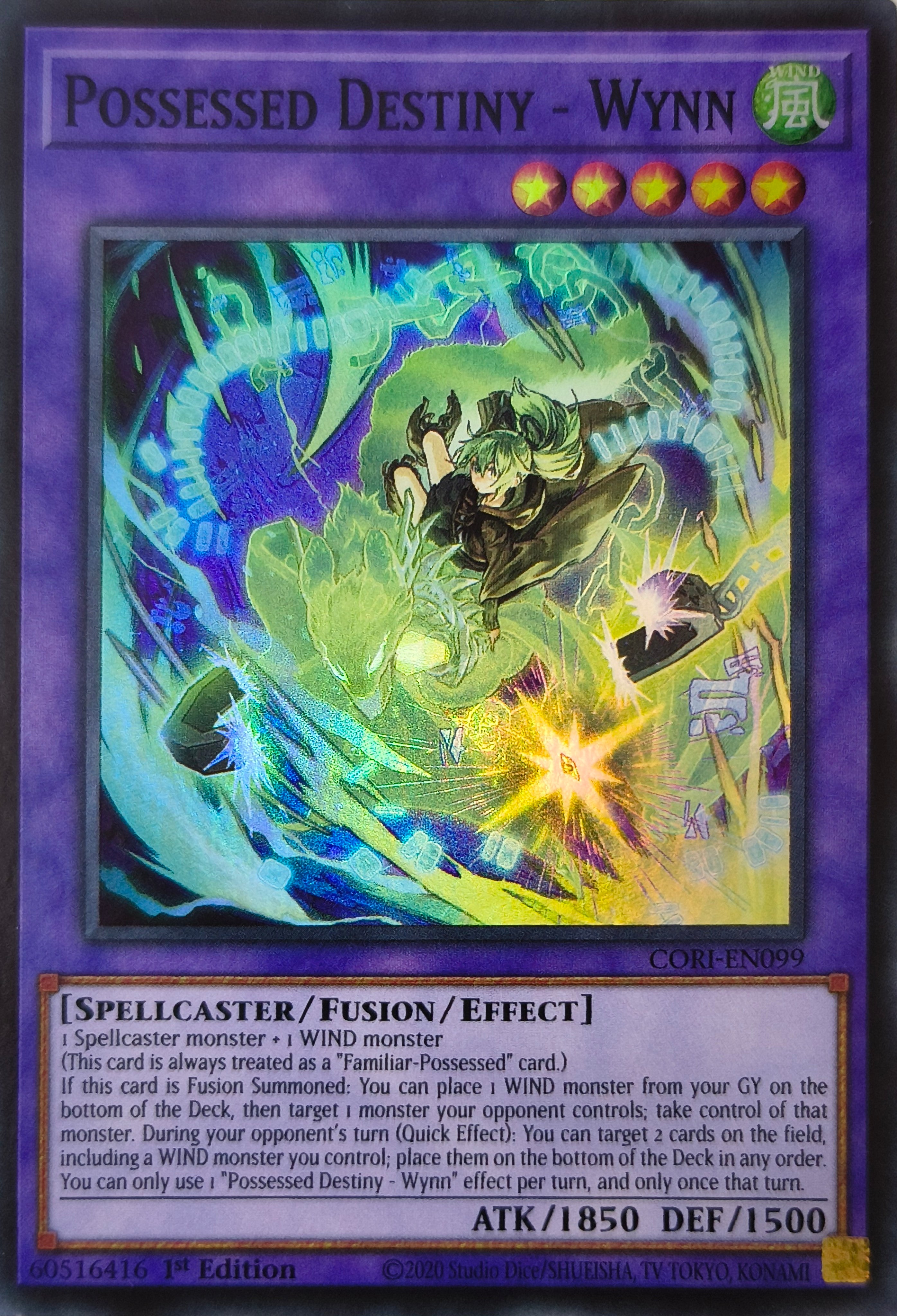 Yugioh! Possessed Destiny - Wynn Cori-en099 1st Edition Super rare