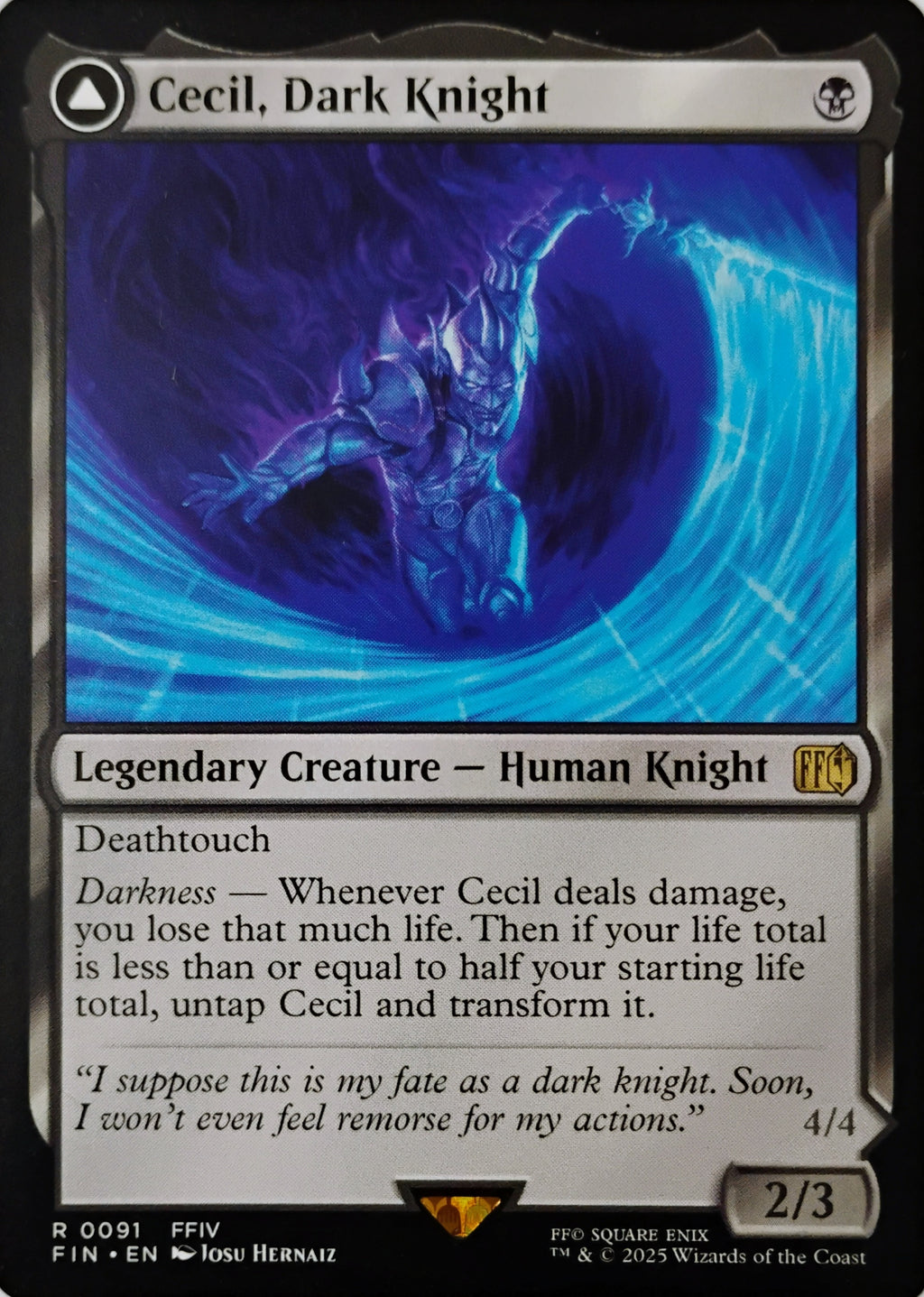 Magic tcg Cecil, Dark Knight // Cecil, Redeemed Paladin 0091 Rare