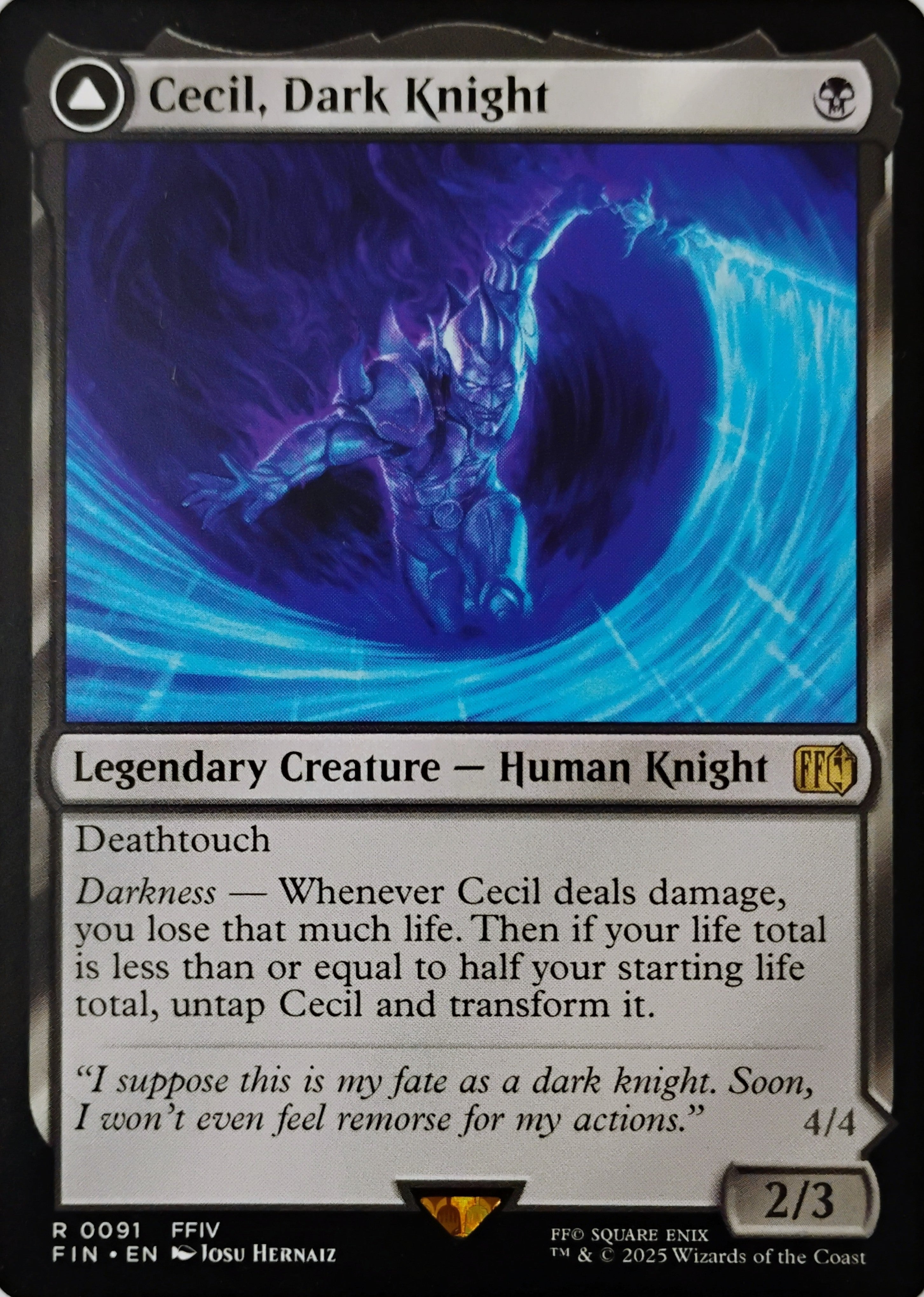 Magic tcg Cecil, Dark Knight // Cecil, Redeemed Paladin 0091 Rare