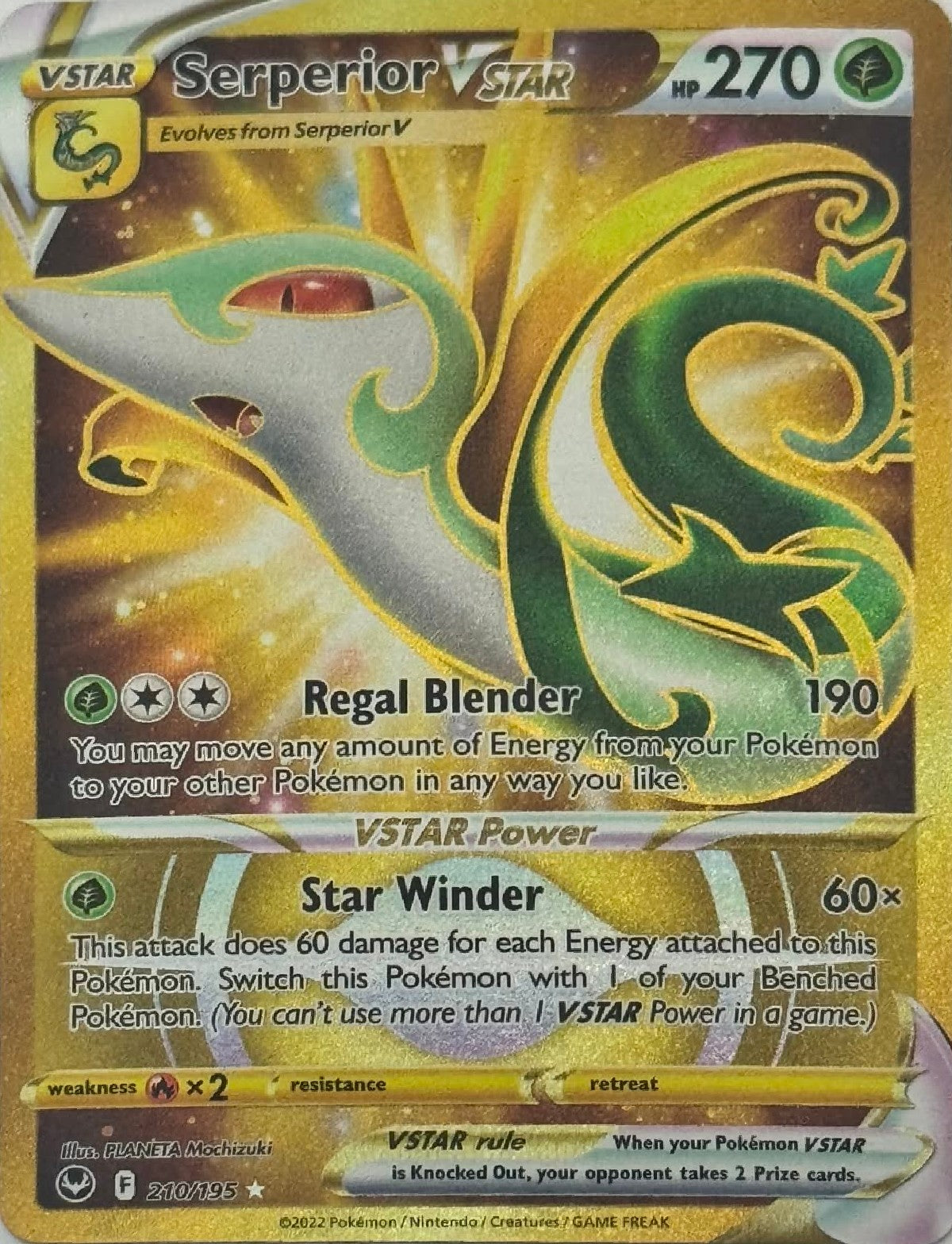Pokémon Tcg Serperior V Star 210/195