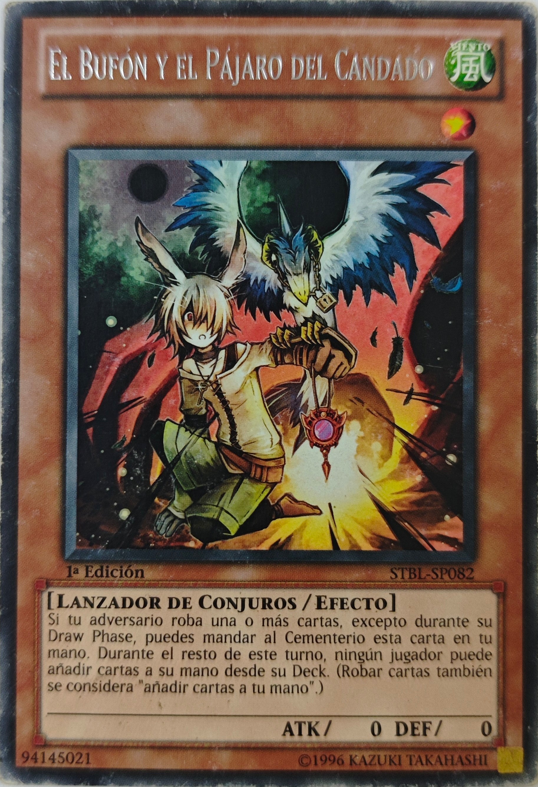 Yugioh! El Bufon Y El Pájaro Del Candado Stbl-Sp082 1st Edition Rare